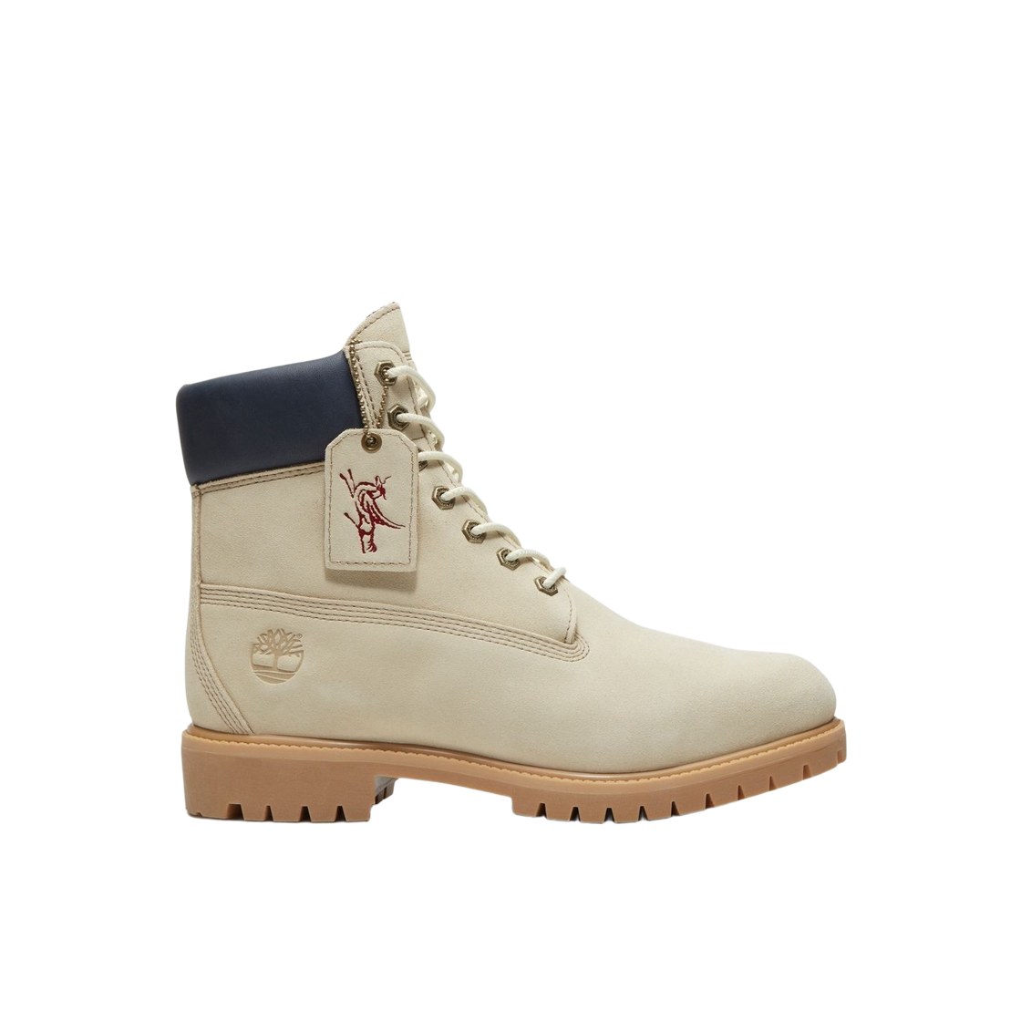 팀버랜드 프리미엄 6인치 레이스 워터프루프 부츠 라이트 베이지 다크 블루 - 와이드(Timberland Premium 6 Inch Lace Waterproof Boots Light Beige Dark Blue - Wide)