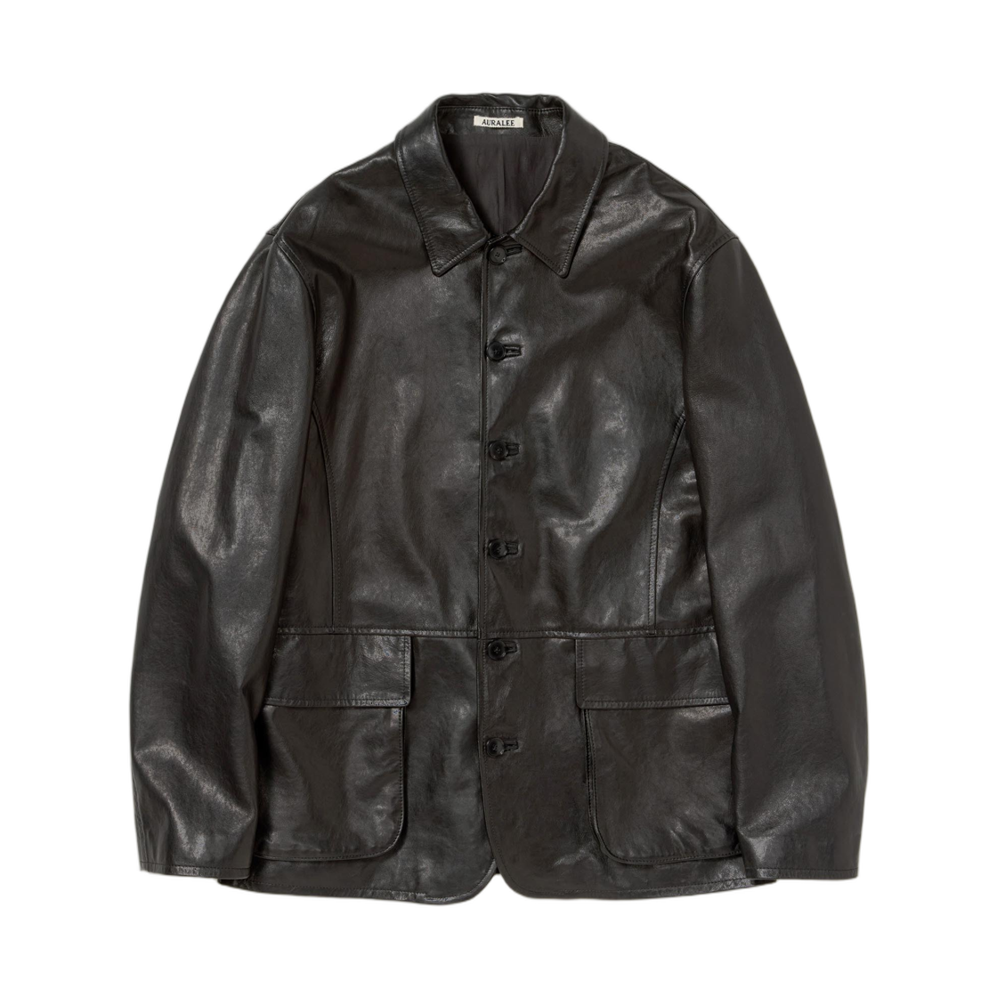 오라리 텍스쳐드 램 레더 블루종 블랙 - 26SS(Auralee Textured Lamb Leather Blouson Black - 26SS)