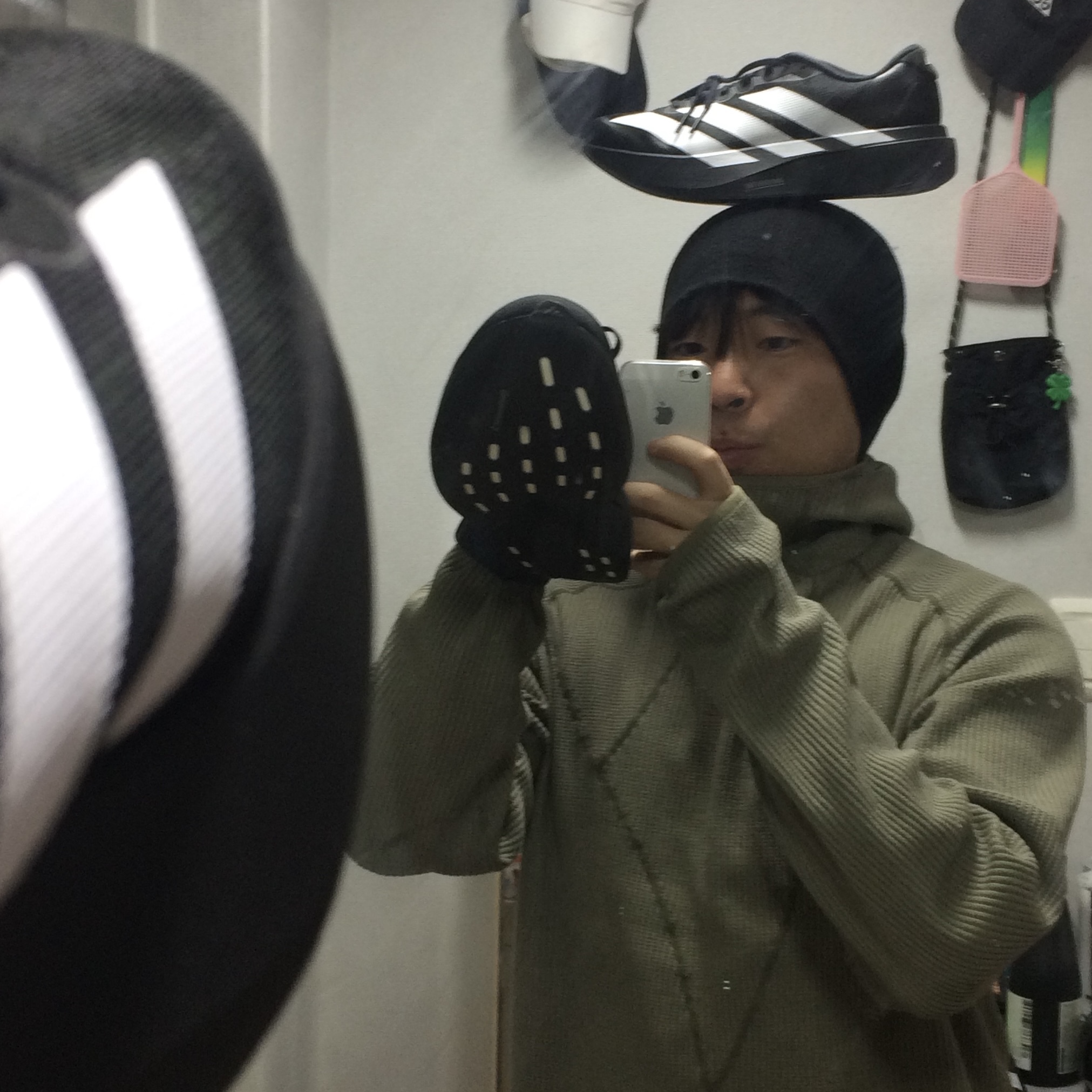 Adidas Adizero EVO SL Core Black Cloud White 착용 스타일