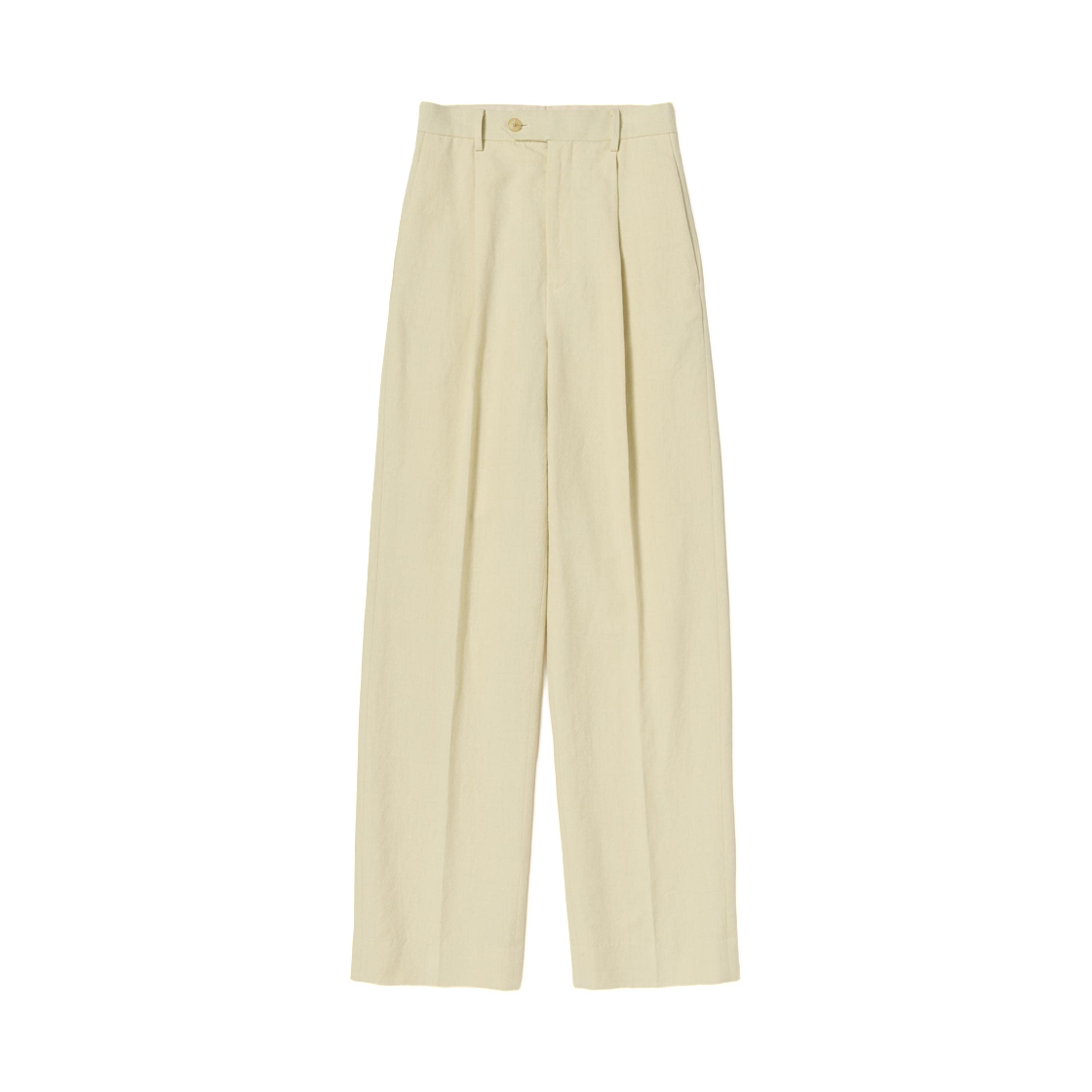 A26SP05WO (W) Auralee Wool Cotton Linen OX One-Tuck Slacks Lime Beige - 26SS