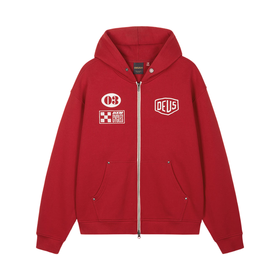 데우스 엑스 마키나 커스텀 집 후드 레드(Deus Ex Machina Custom Zip Hoodie Red)
