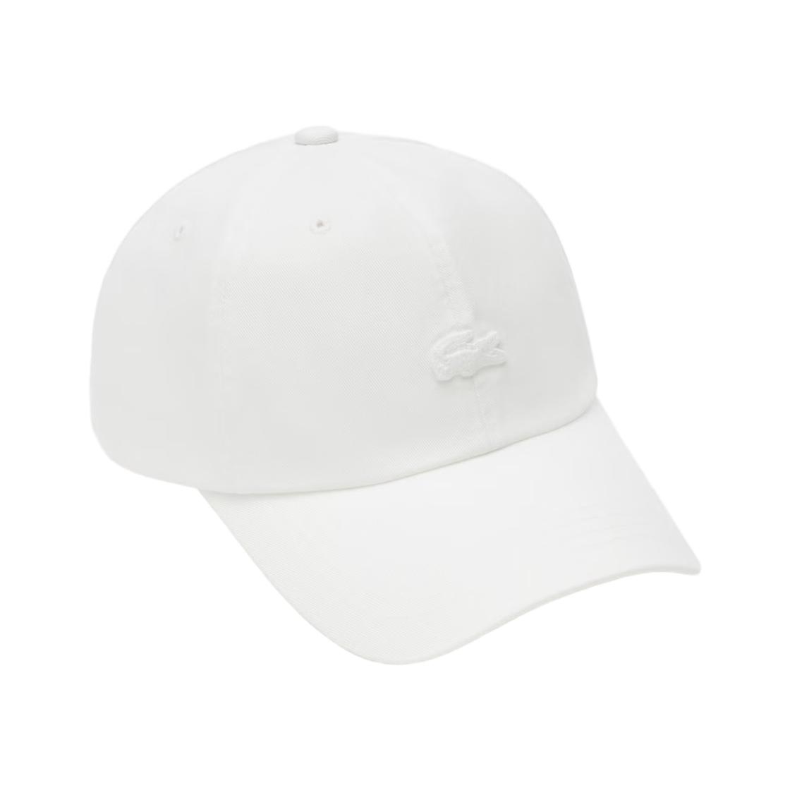 라코스테 워시드 베이직 컬러 크록 볼캡 크림 화이트(Lacoste Washed Basic Color Croc Ball Cap Cream White)