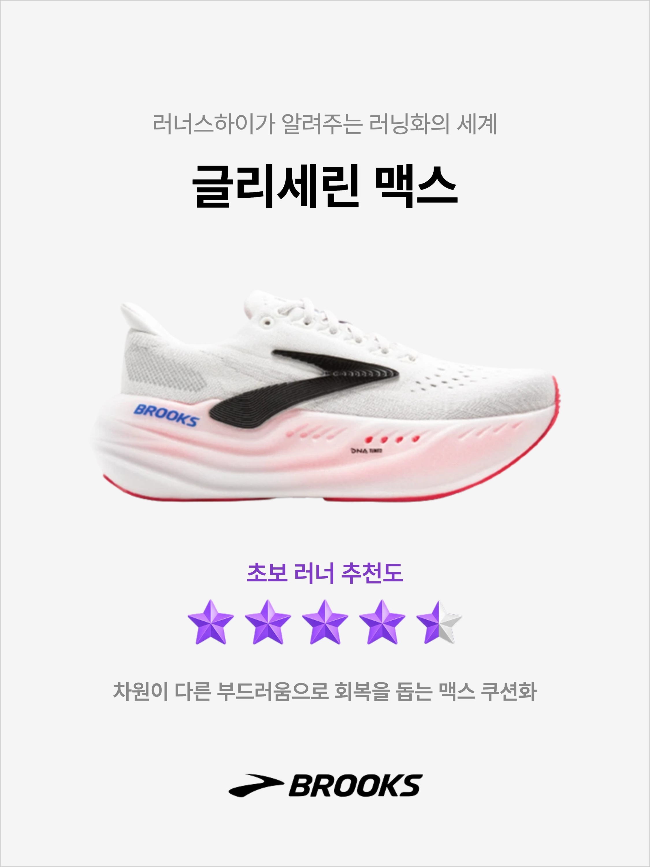 (W) Brooks Running Glycerin Max White - B Medium, Brooks Running Glycerin Max Grey - D Medium 착용 스타일 - 1