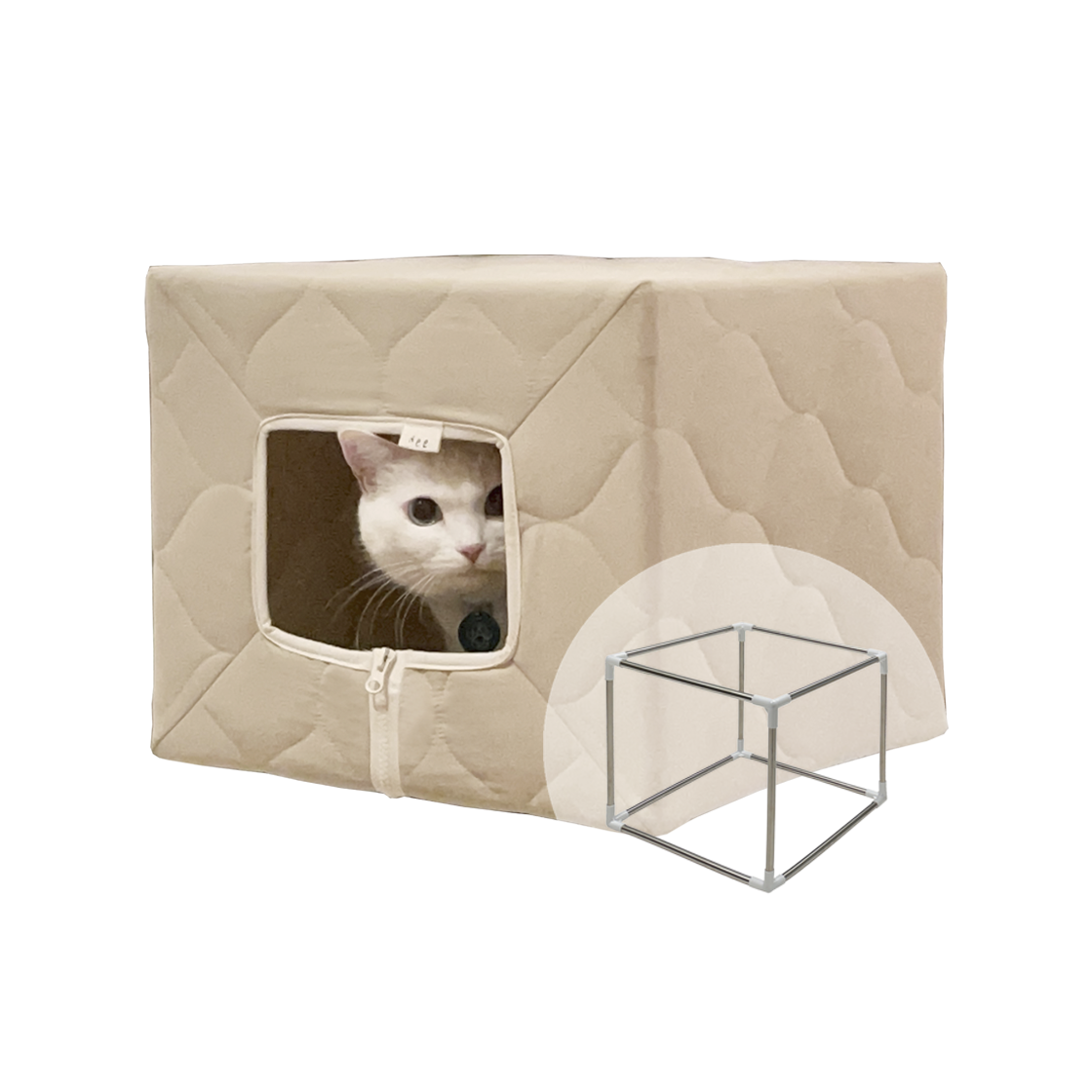 집에가야돼 고양이 누빔 숨숨집 (Stainless steel)(Gottagohome Padded house)