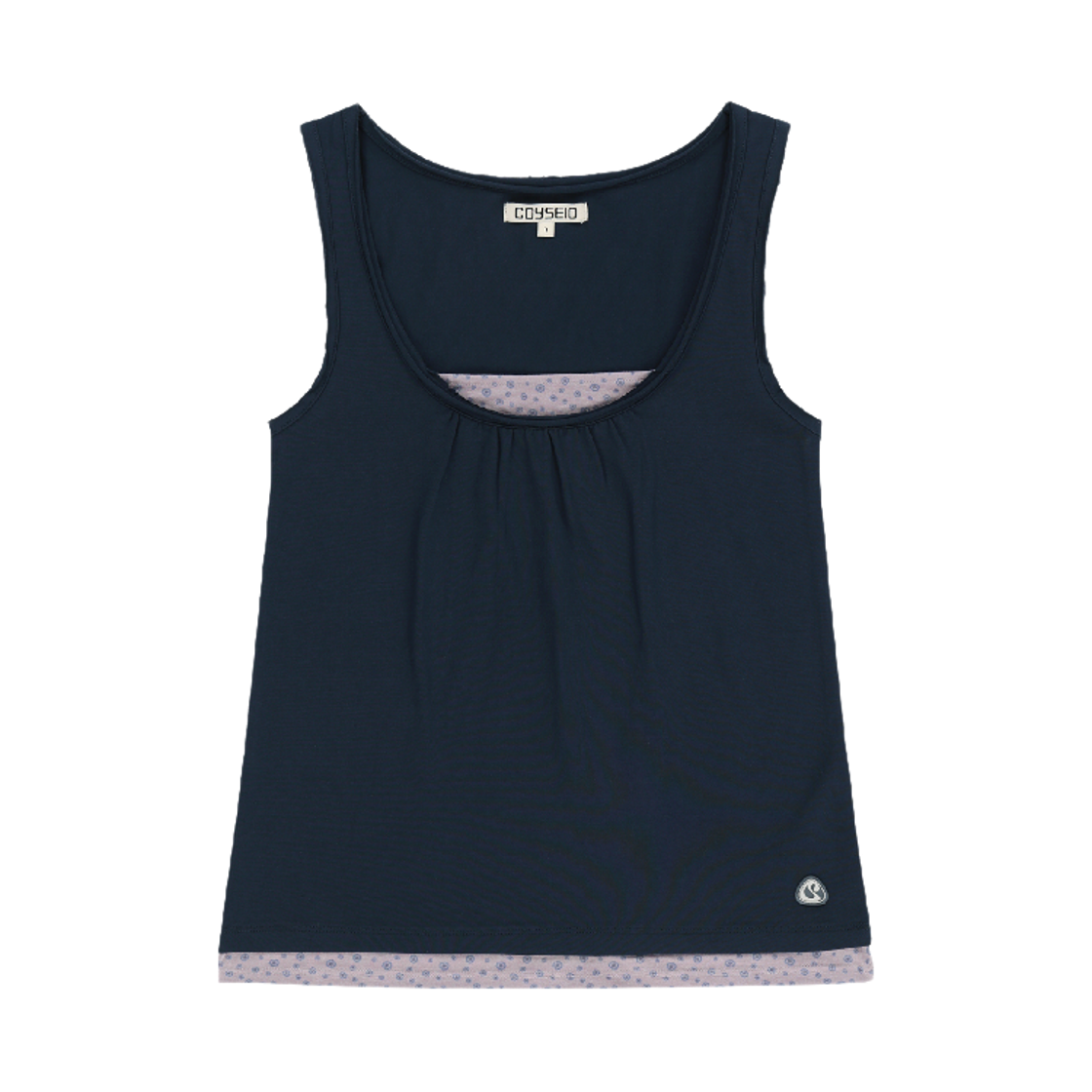 코이세이오 두두 레이어드 슬리브리스 네이비(COYSEIO Dudu Layered Sleeveless Navy)