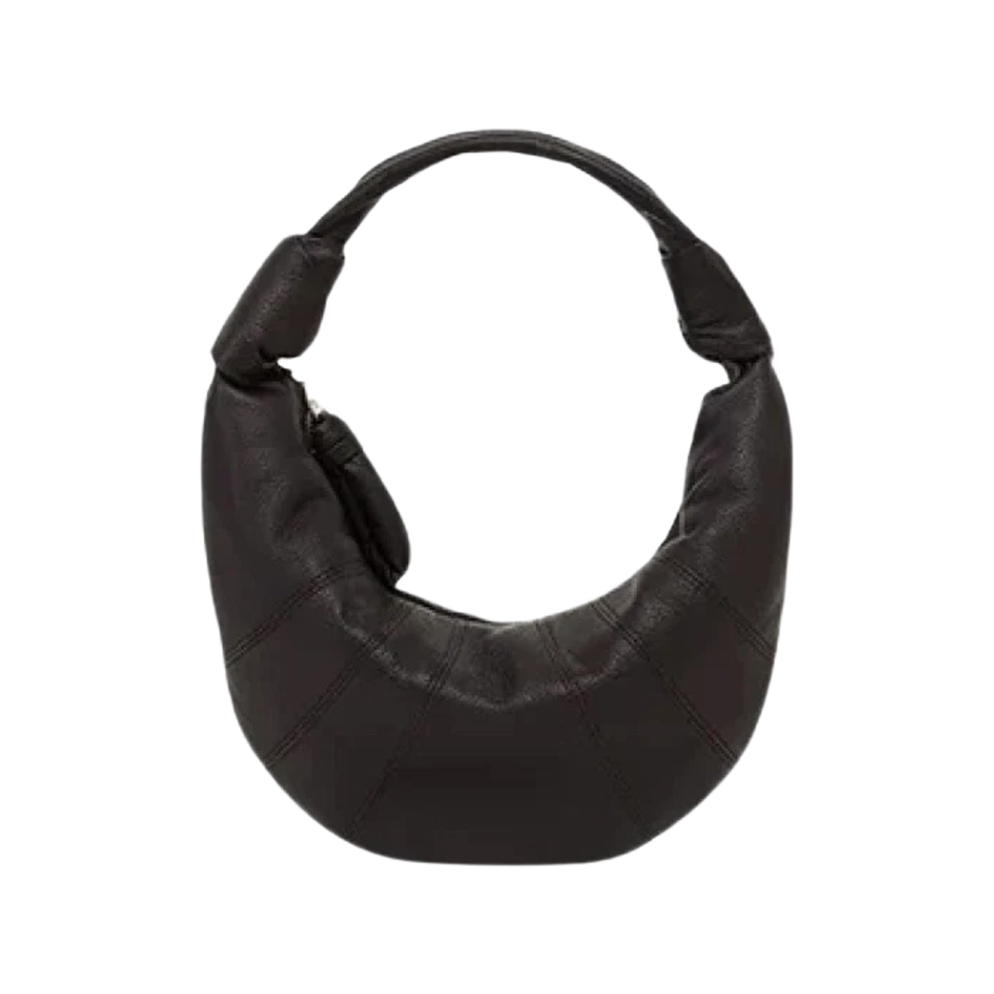 BG0125-LL0018-490 Lemaire Mini Fortune Croissant Bag Soft Grained Leather Dark Chocolate