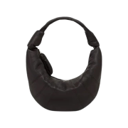 Lemaire Mini Fortune Croissant Bag Soft Grained Leather Dark Chocolate