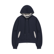 COYSEIO Flower Point Zip-Up Hoodie Navy