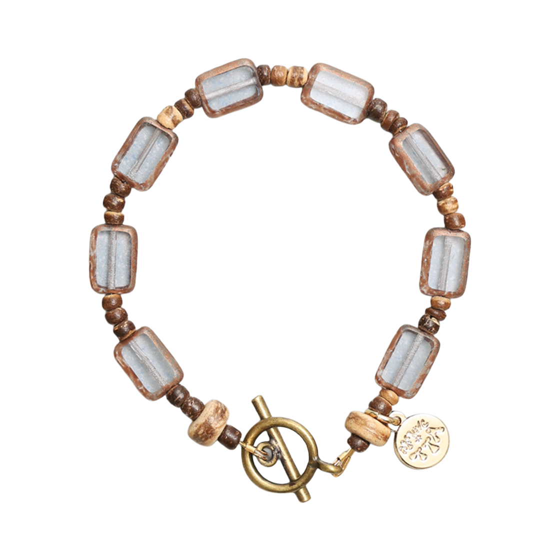 TBH62ABTB058BL TOWTOW.ARCHIVE Rectangle Czech Bracelet Blue