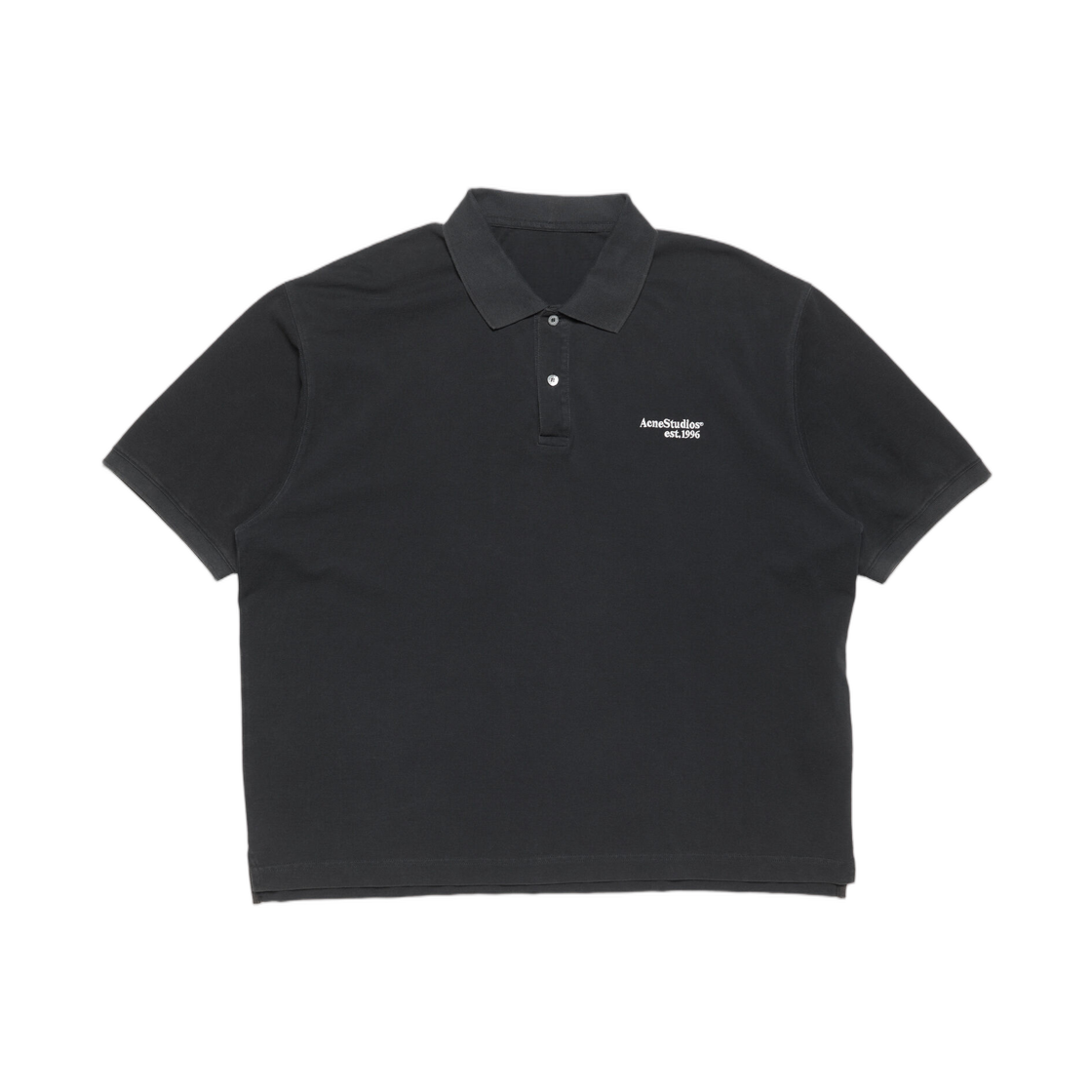 아크네 스튜디오 워시드 로고 폴로 블랙(Acne Studios Washed Logo Polo Black) - 1