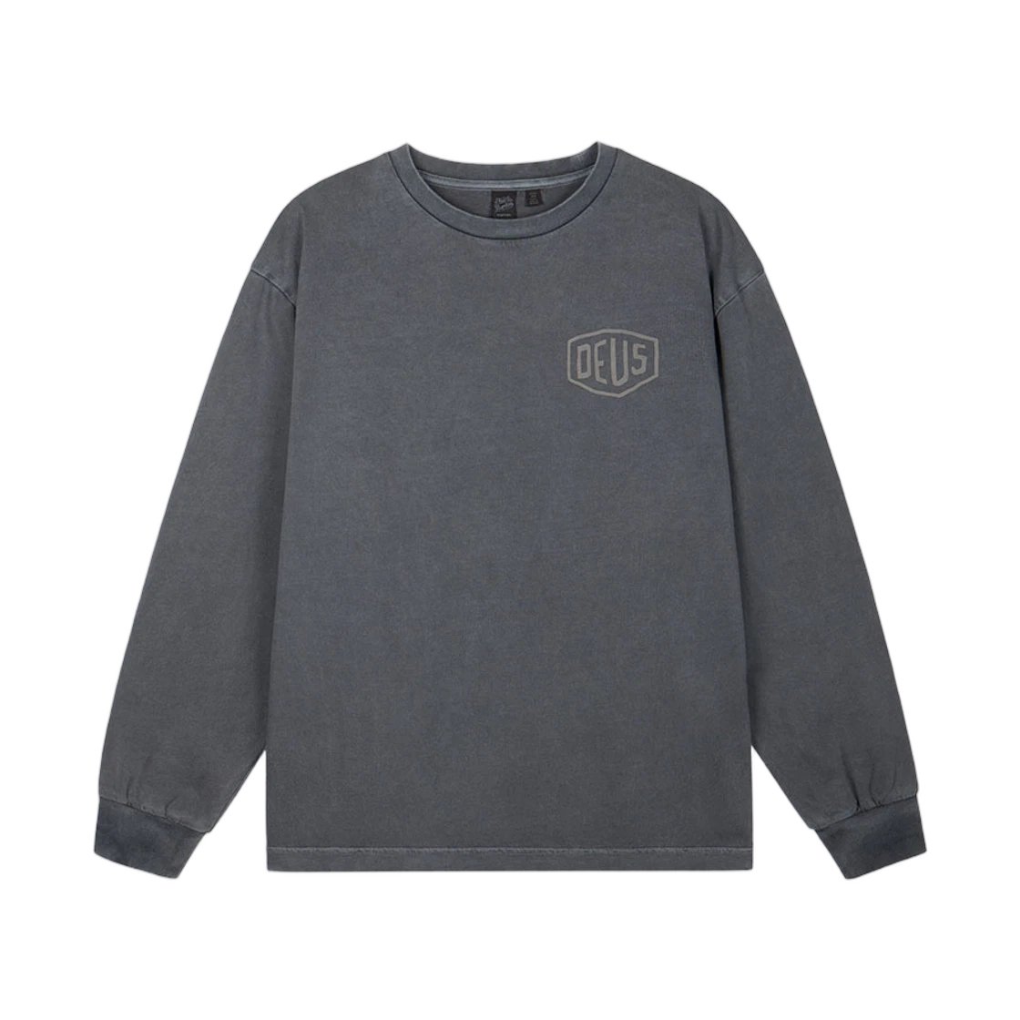 Deus Ex Machina Deus Ex Machina Dyed Seoul College Address L/S T-Shirt Charcoal · S