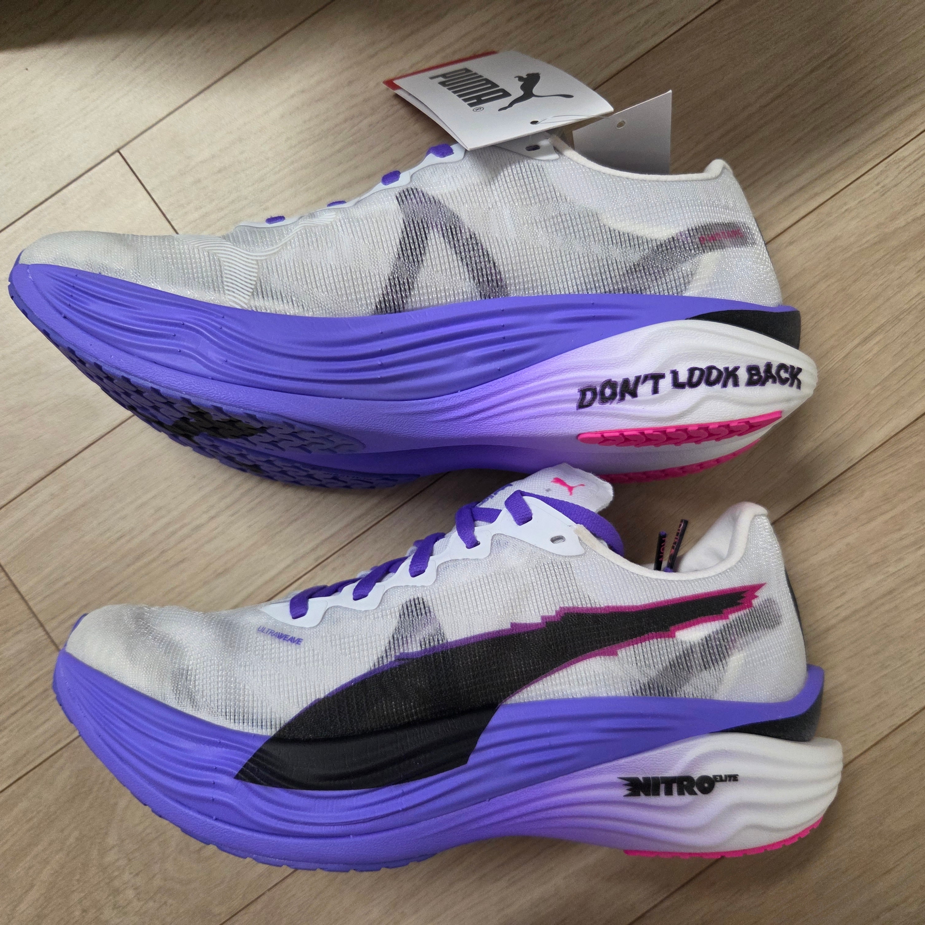 Puma Deviate Nitro Elite 3 White Dark Amethyst 착용 스타일 - 1