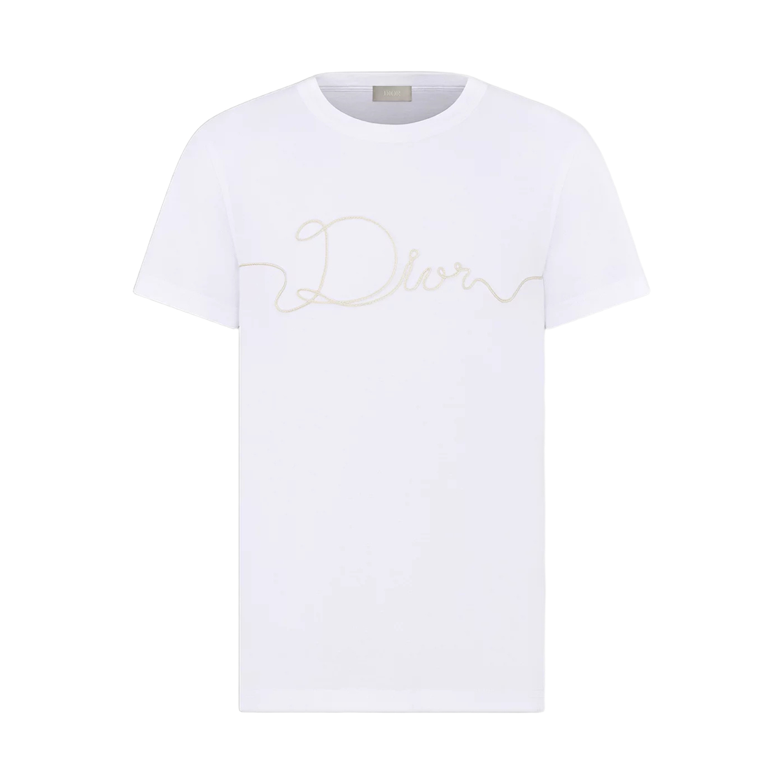 613J668A0677-C080 Dior Regular Fit Ribbon T-Shirt White