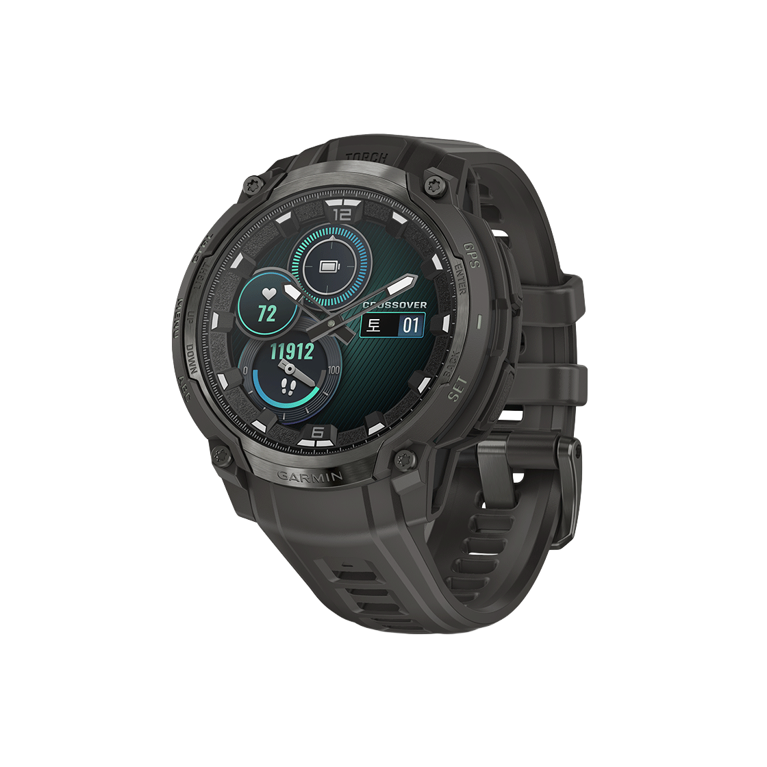 [10% 적립] 가민 인스팅트 크로스오버 아몰레드 차콜 그레이 멀티스포츠 GPS 스마트워치([10% 적립] Garmin Instinct Crossover AMOLED Chrcoal Gry)