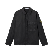 Stone Island 1200003 Organic Look Nylon Panama TC Comfort Fit Overshirt Black - 26SS
