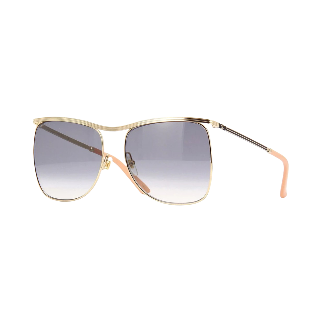 구찌 스퀘어 메탈 프레임 선글라스 그레이 골드(Gucci Square Metal Frame Sunglasses Grey Gold)