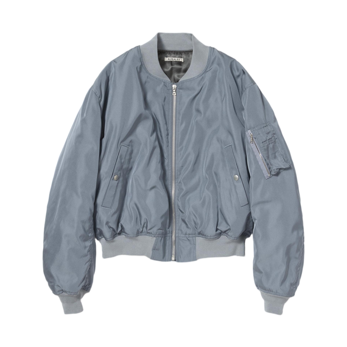 (W) 오라리 하이 덴시티 실크 트윌 플라이트 블루종 블루 그레이 - 26SS((W) Auralee High Density Silk Twill Flight Blouson Blue Gray - 26SS)