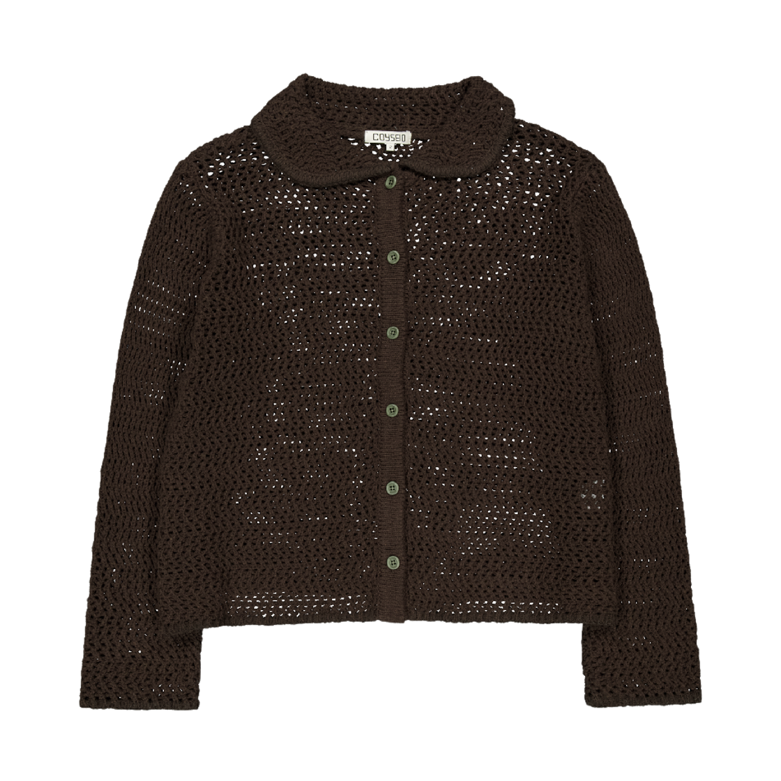 코이세이오 네트 니트 가디건 브라운