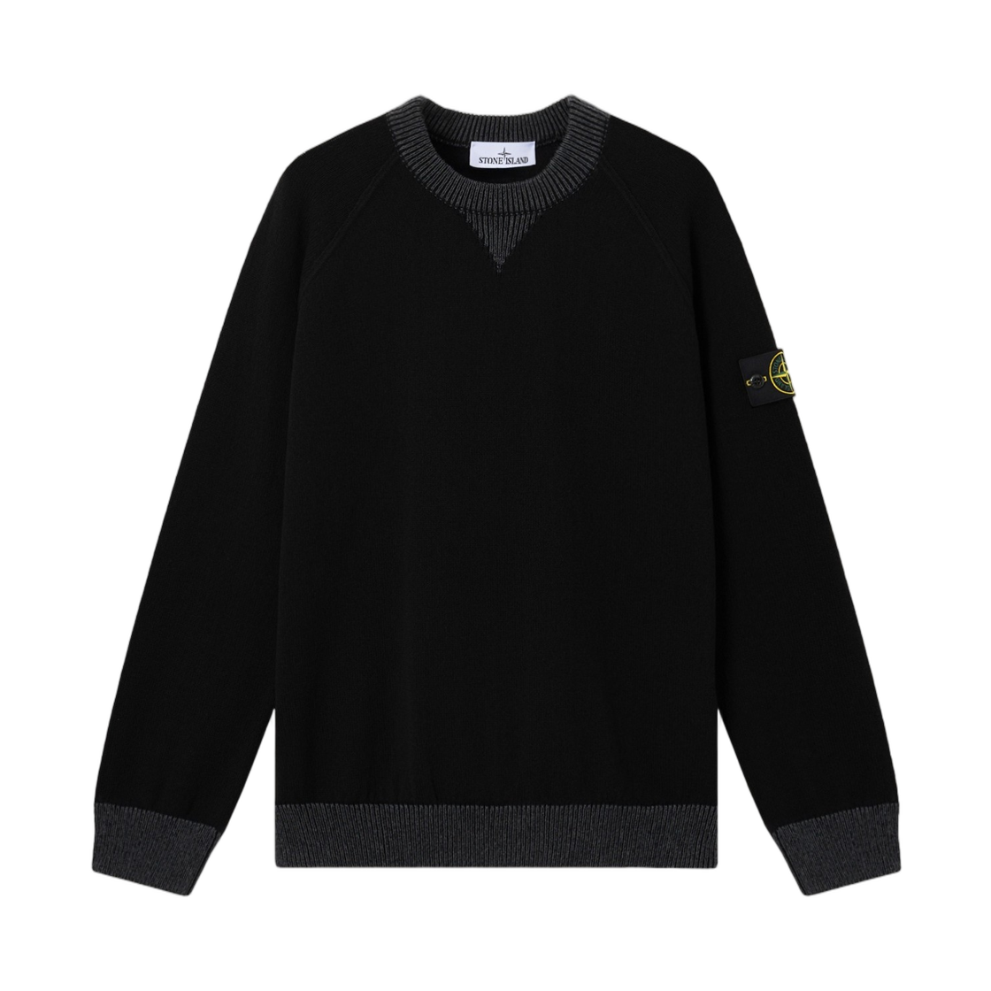 L1S1551000-13S01D3-V0029 Stone Island 5100013 Raw Hand Organic Cotton Loose-Fit Crewneck Jumper Black - 26SS
