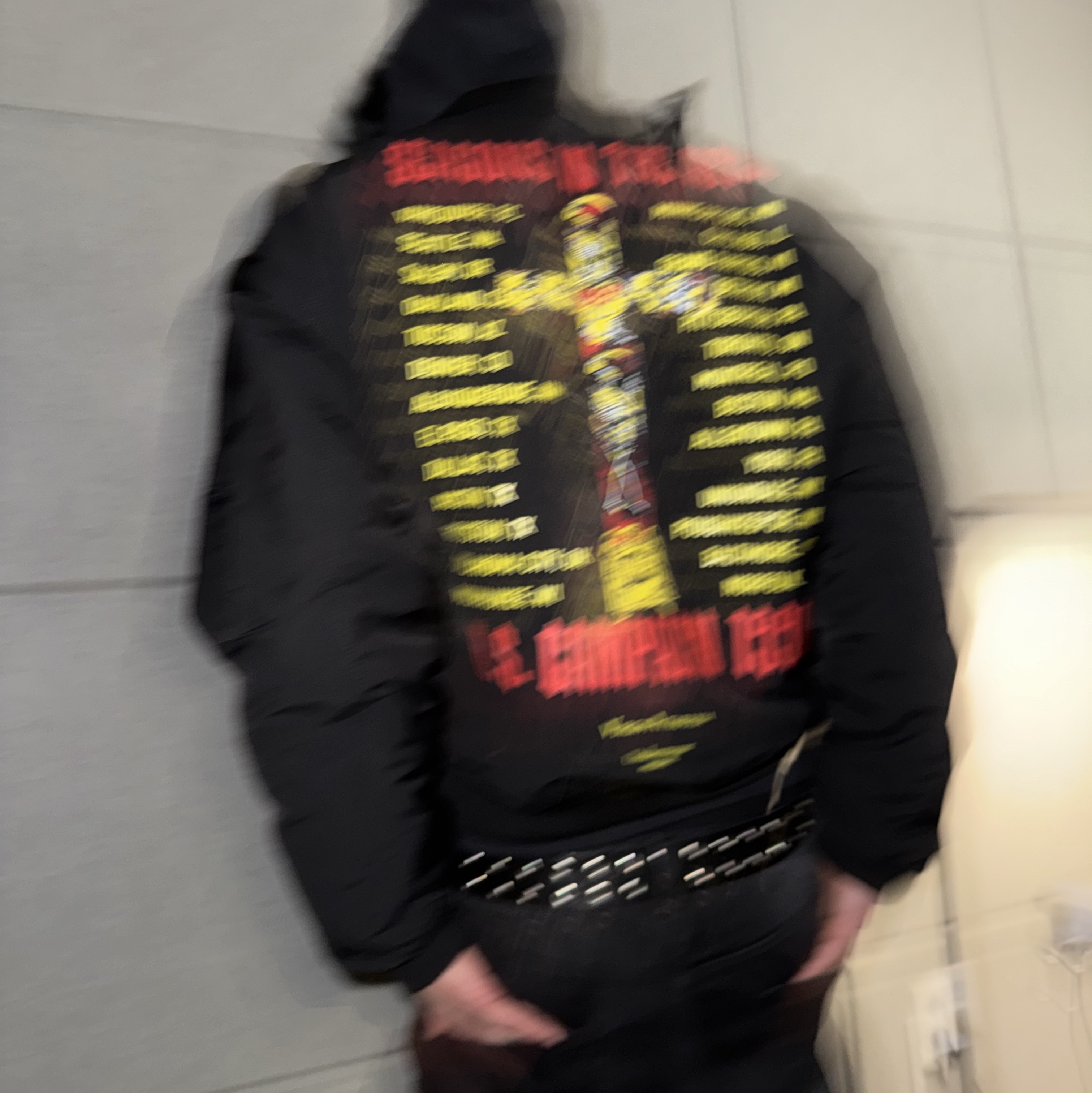 SLAYER Undermycar Seasons In The Abyss Ma-1 Black, Undermycar Mu.114 Original Logo Washed Slim Flare Jeans Washed Black 착용 스타일 - 7