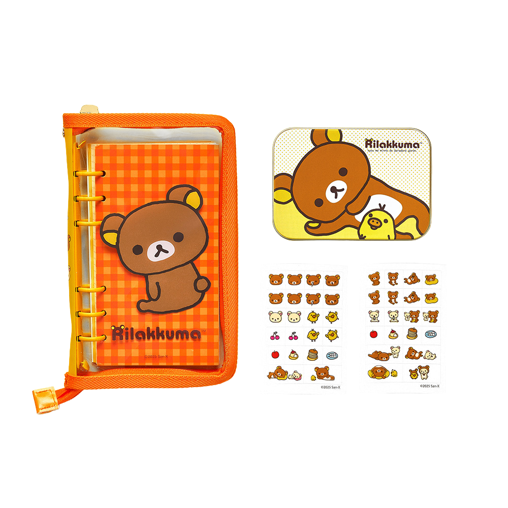 대원미디어 리락쿠마 만년 6공 다이어리 스티커 기록 세트(Daewonmedia Rilakkuma 6-Ring Diary & Tin Case Sticker Set)