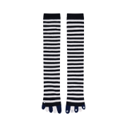 COYSEIO Stripe Five-Toe Socks Black
