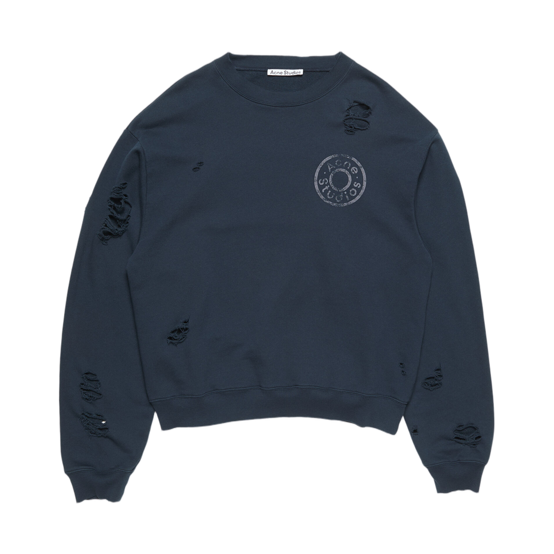 아크네 스튜디오 로고 플리스 스웨트셔츠 다크 네이비(Acne Studios Logo Fleece Sweatshirt Dark Navy) - 1