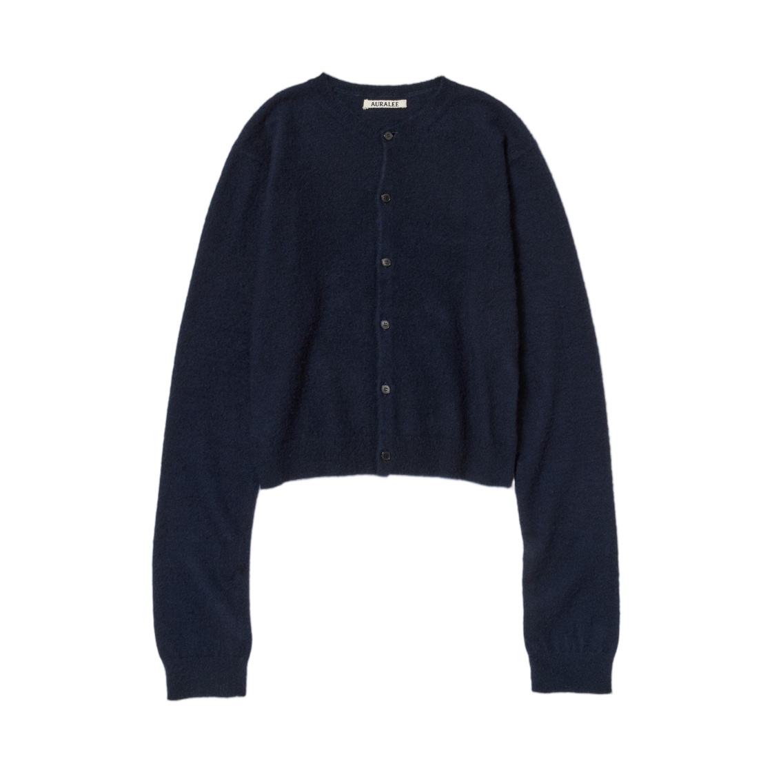 (W) 오라리 브러쉬드 캐시미어 코튼 니트 가디건 다크 네이비 - 26SS((W) Auralee Brushed Cashmere Cotton Knit Cardigan Dark Navy - 26SS) - 1