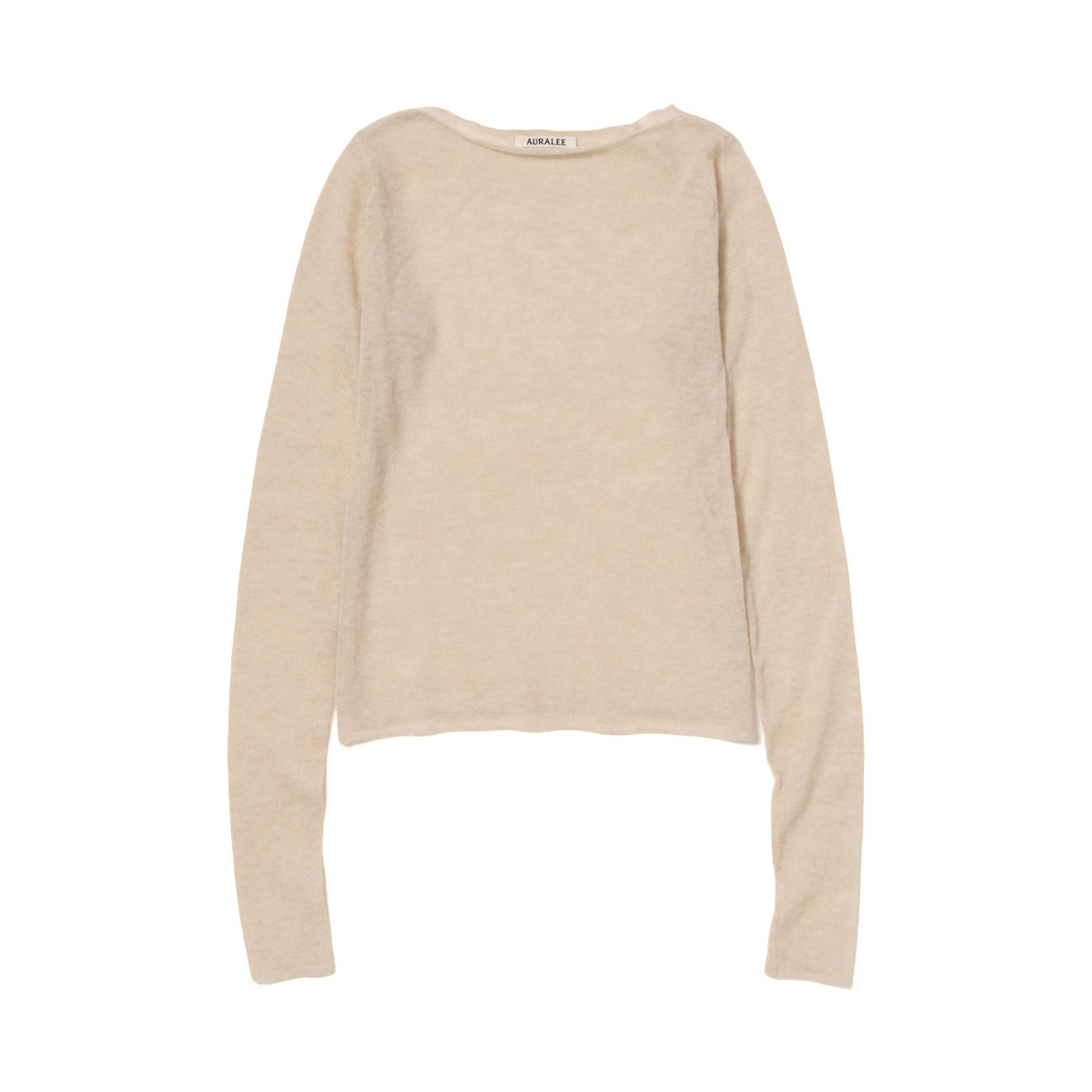A26SP02CJ (W) Auralee Sheer Cashmere Knit Boat Neck P/O Top Beige - 26SS