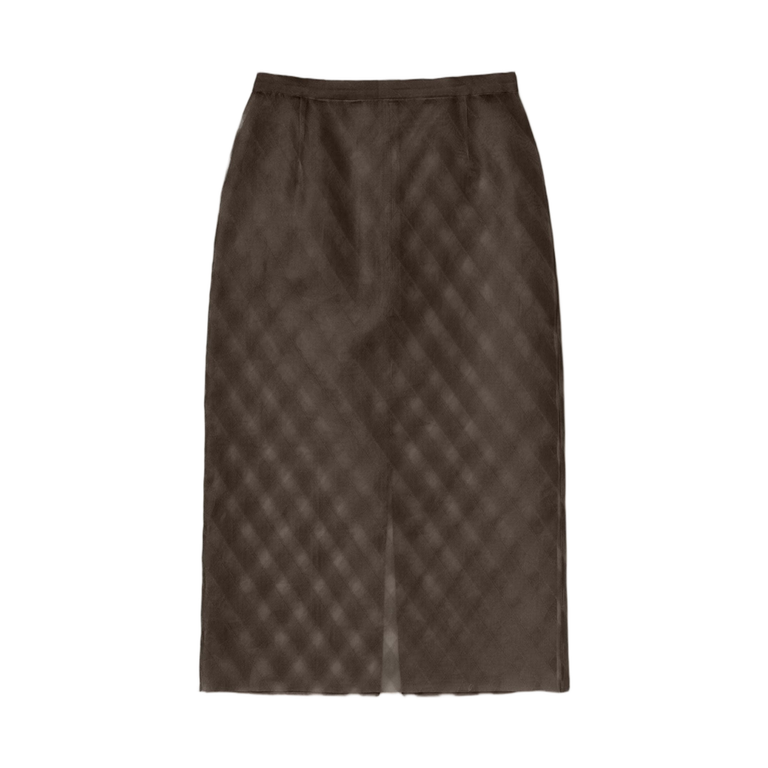 A26SS02SO (W) Auralee Sheer Silk Cotton Cut Jacquard Pencil Skirt Dark Brown - 26SS
