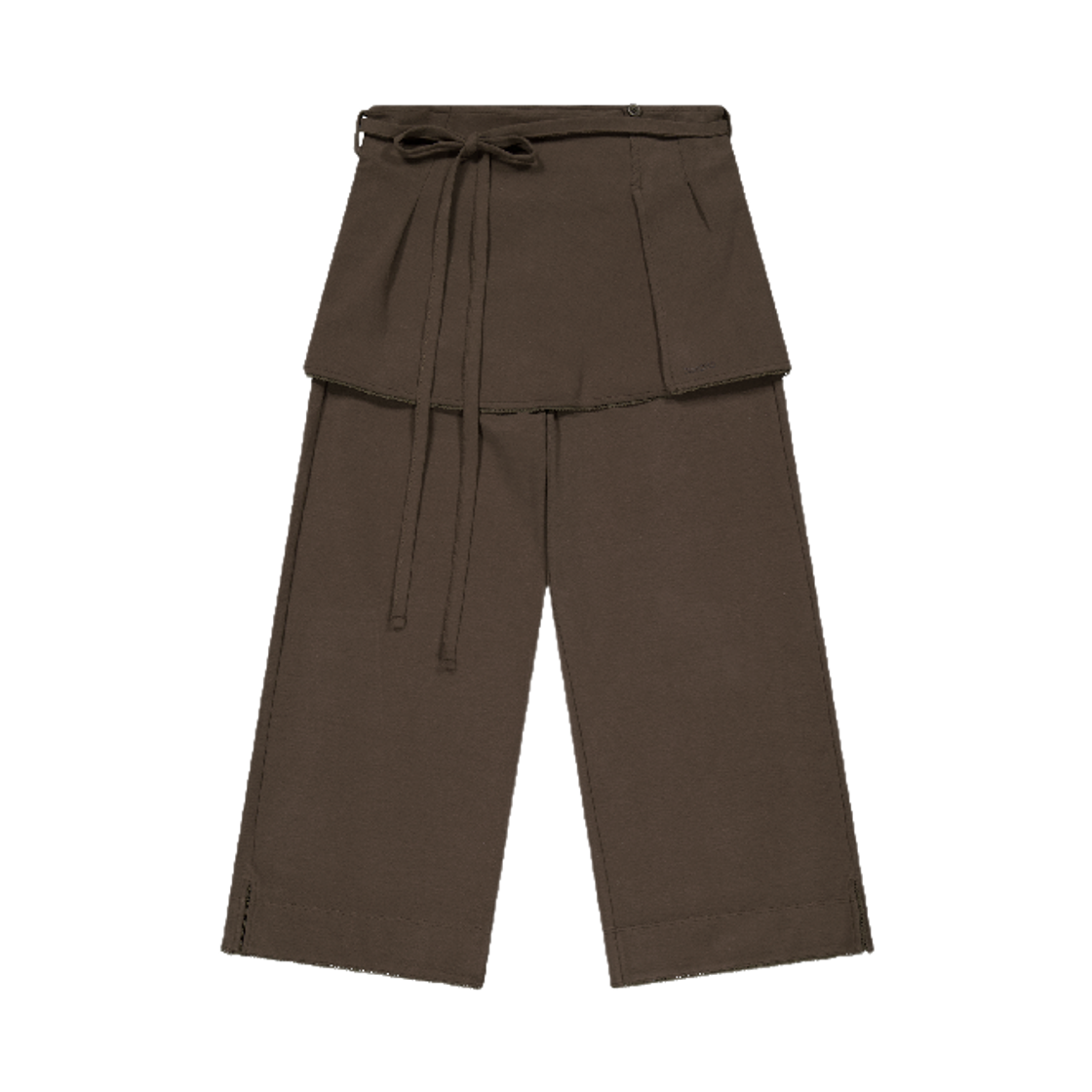 CY26SSBTPA006 COYSEIO Soft Cropped Skirt Pants Brown