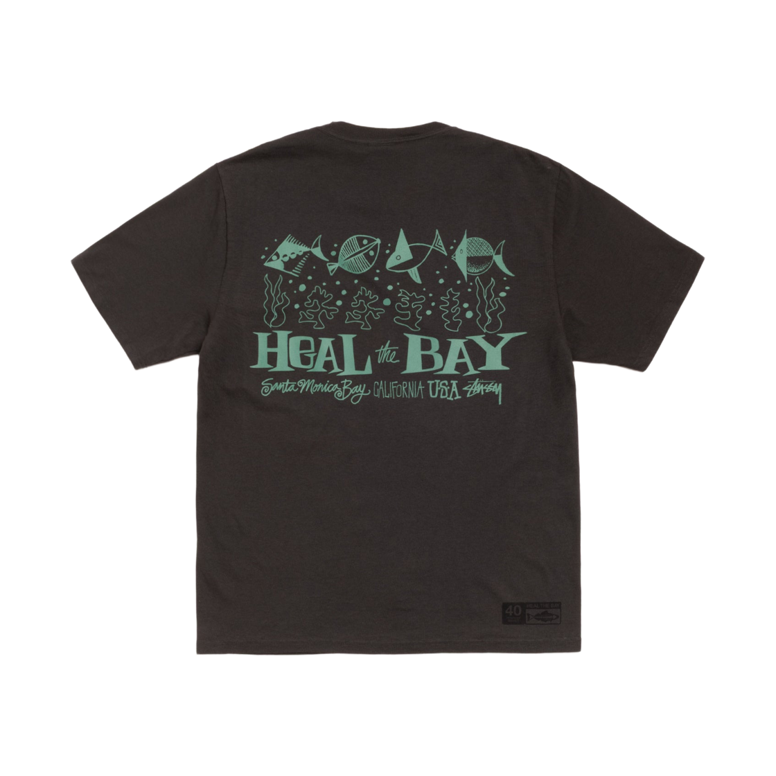 3904033 Stussy Heal The Bay 40 T-Shirt Pigment Dyed Faded Black