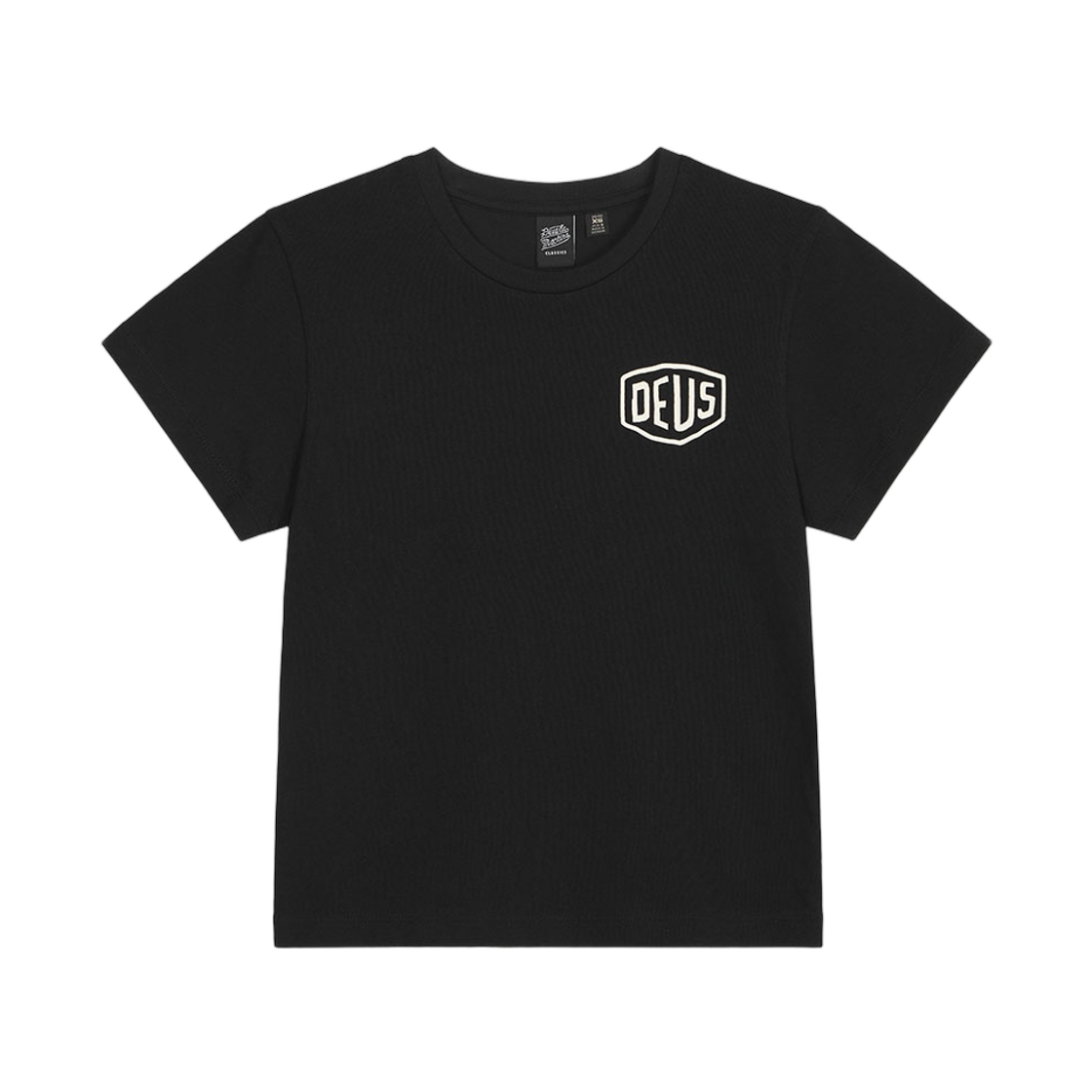 (W) 데우스 엑스 마키나 서울 컬리지 어드레스 티셔츠 블랙((W) Deus Ex Machina Seoul College Address T-Shirt Black) - 1