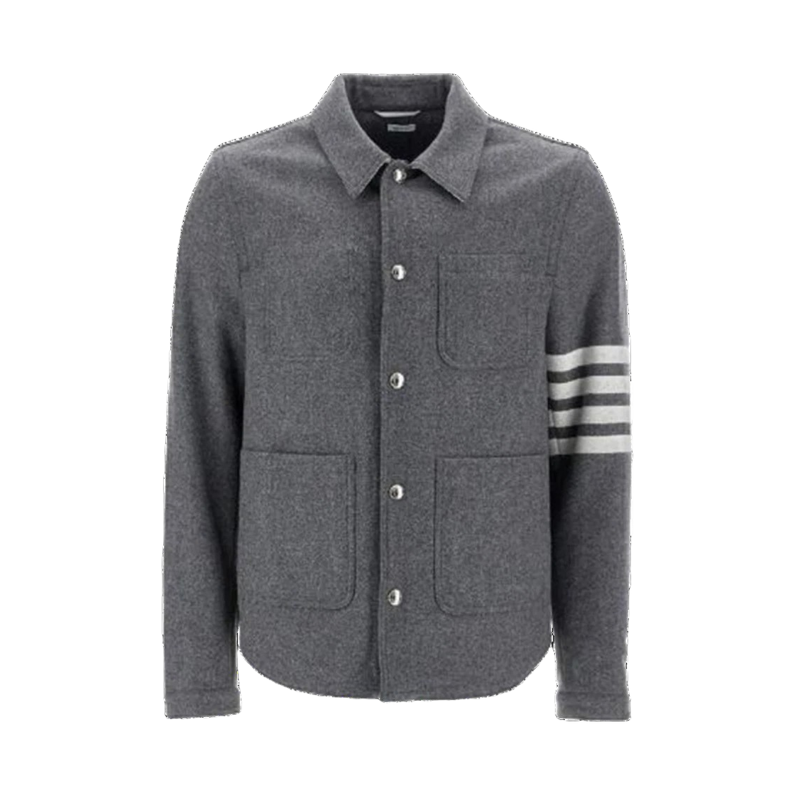 MJO220U F0522 035 24F [15% 쿠폰] Thom Browne Wool Cashmere 4-Bar Utility Jacket Medium Grey