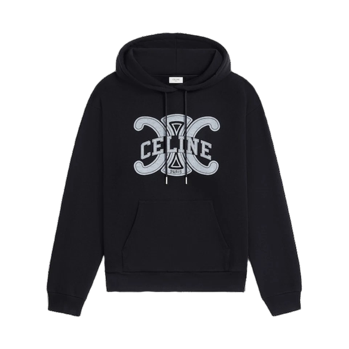 RY0JH670Q 38AW 25F [15% 쿠폰] Celine Loose Hoodie in Cotton Fleece Black White