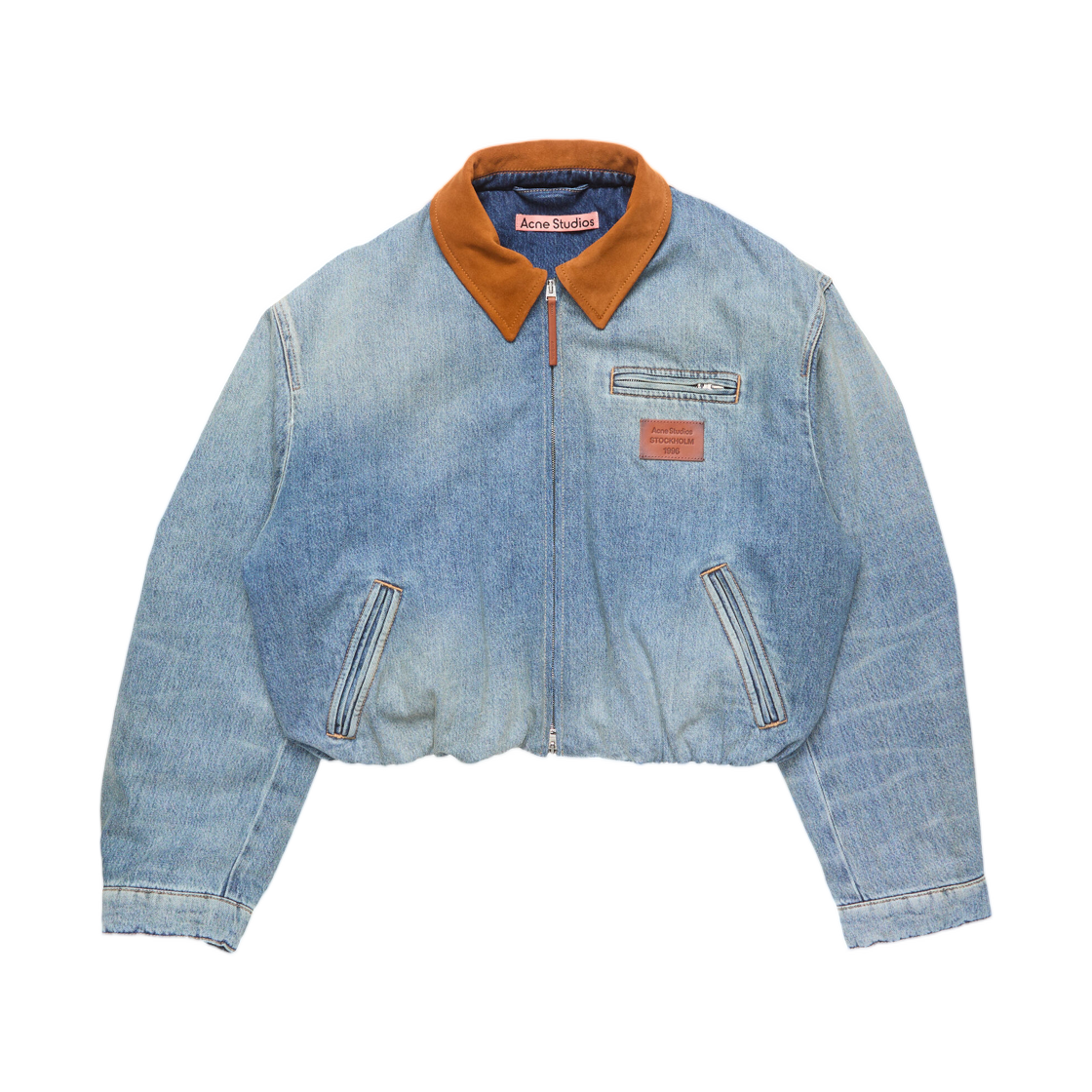 (W) 아크네 스튜디오 데님 봄버 블루종 미드 블루((W) Acne Studios Denim Bomber Blouson Mid Blue)