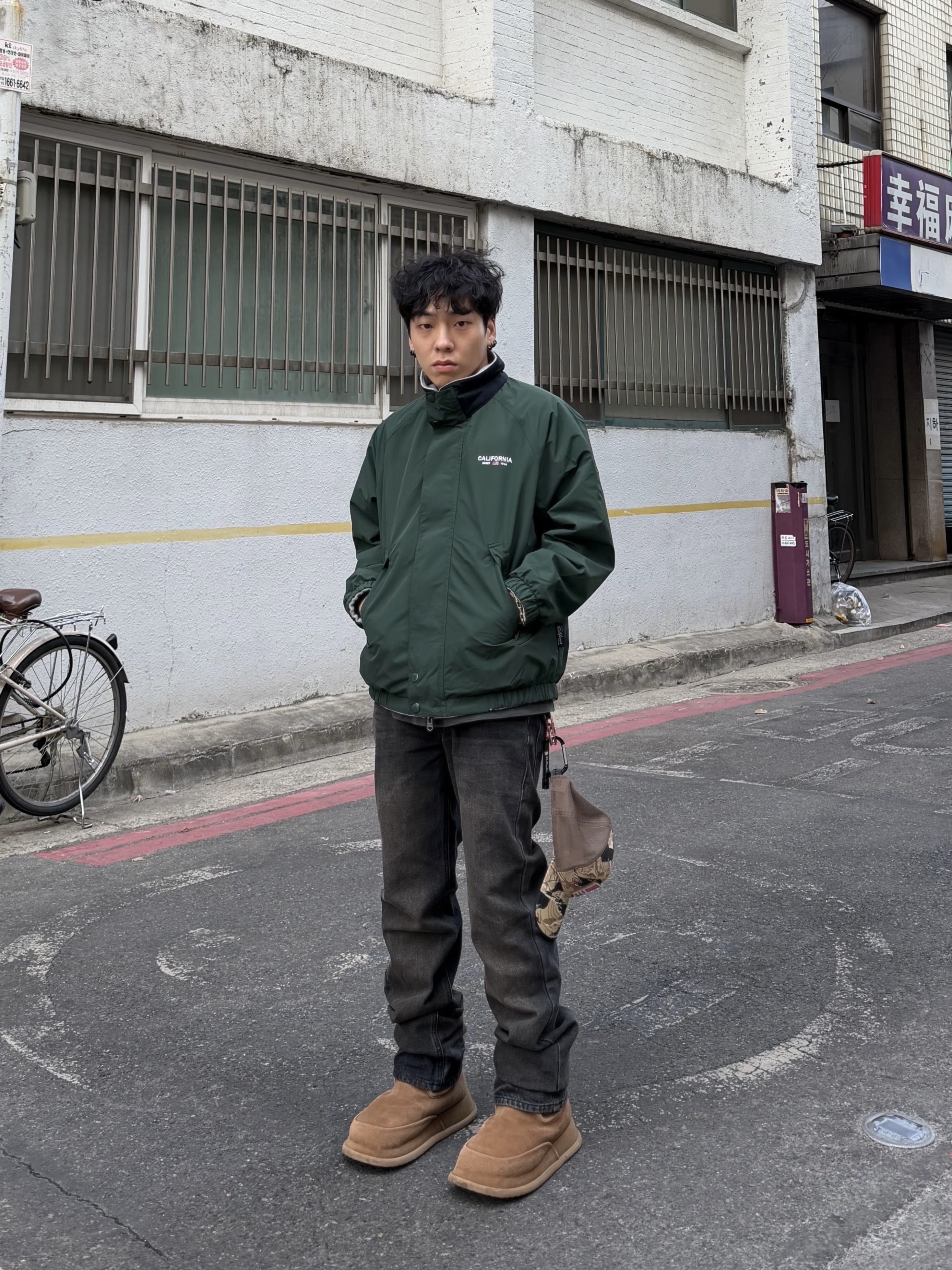 NONPARKING X kinchi N Road Boots Brown 착용 스타일 - 4