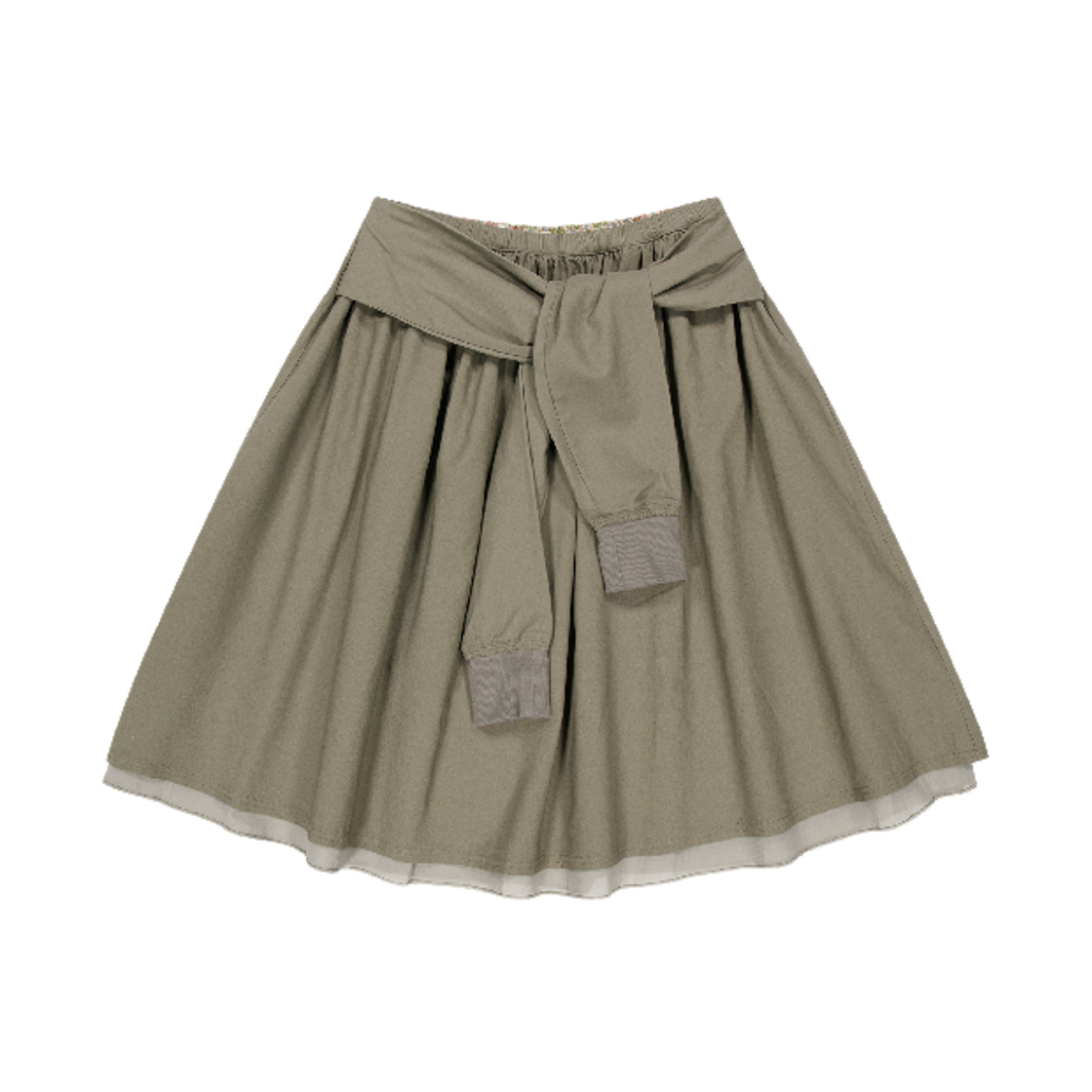 코이세이오 스트랩 셔링 스커트 애쉬 브라운(COYSEIO Strap Shirring Skirt Ash Brown)