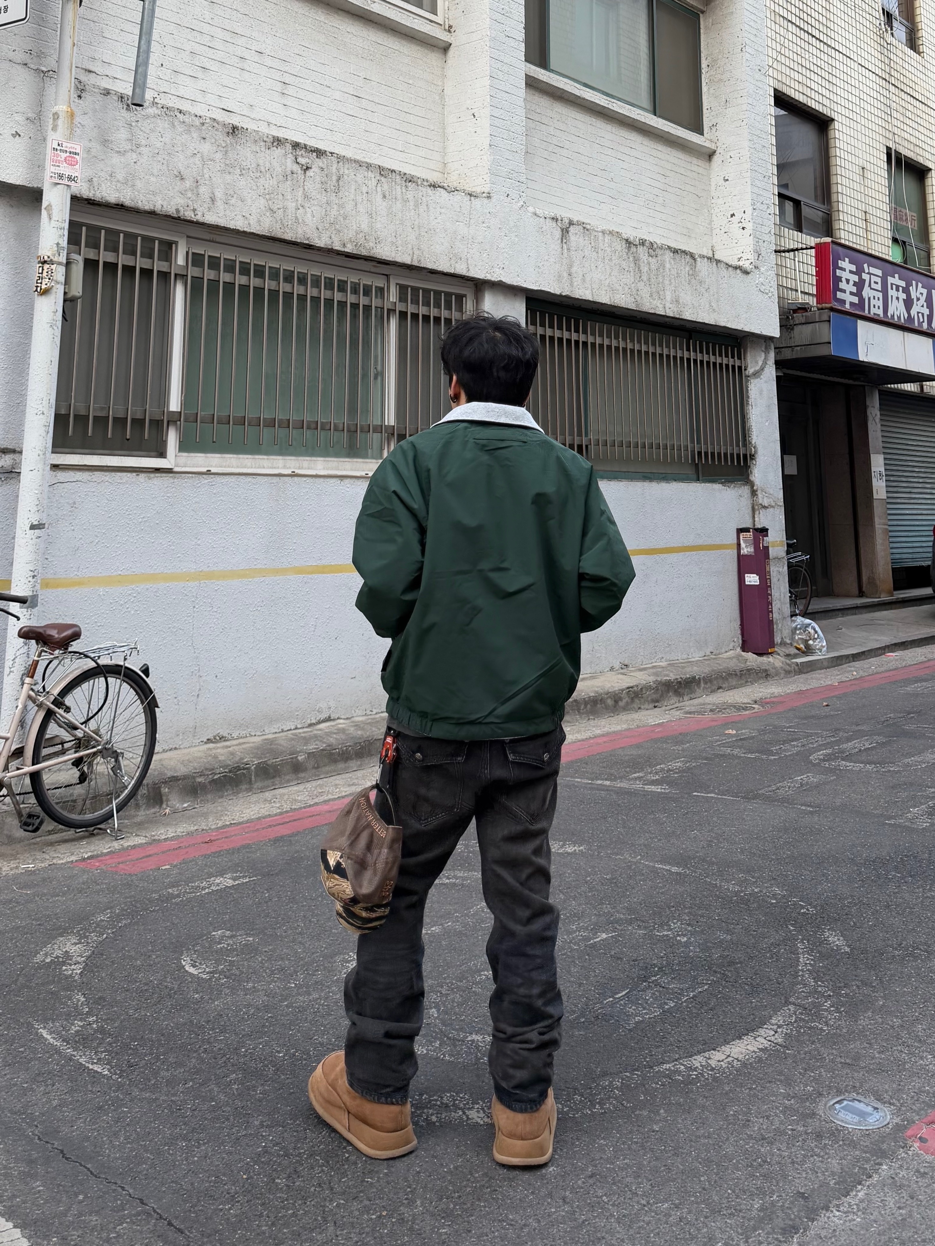 NONPARKING X kinchi N Road Boots Brown 착용 스타일 - 3
