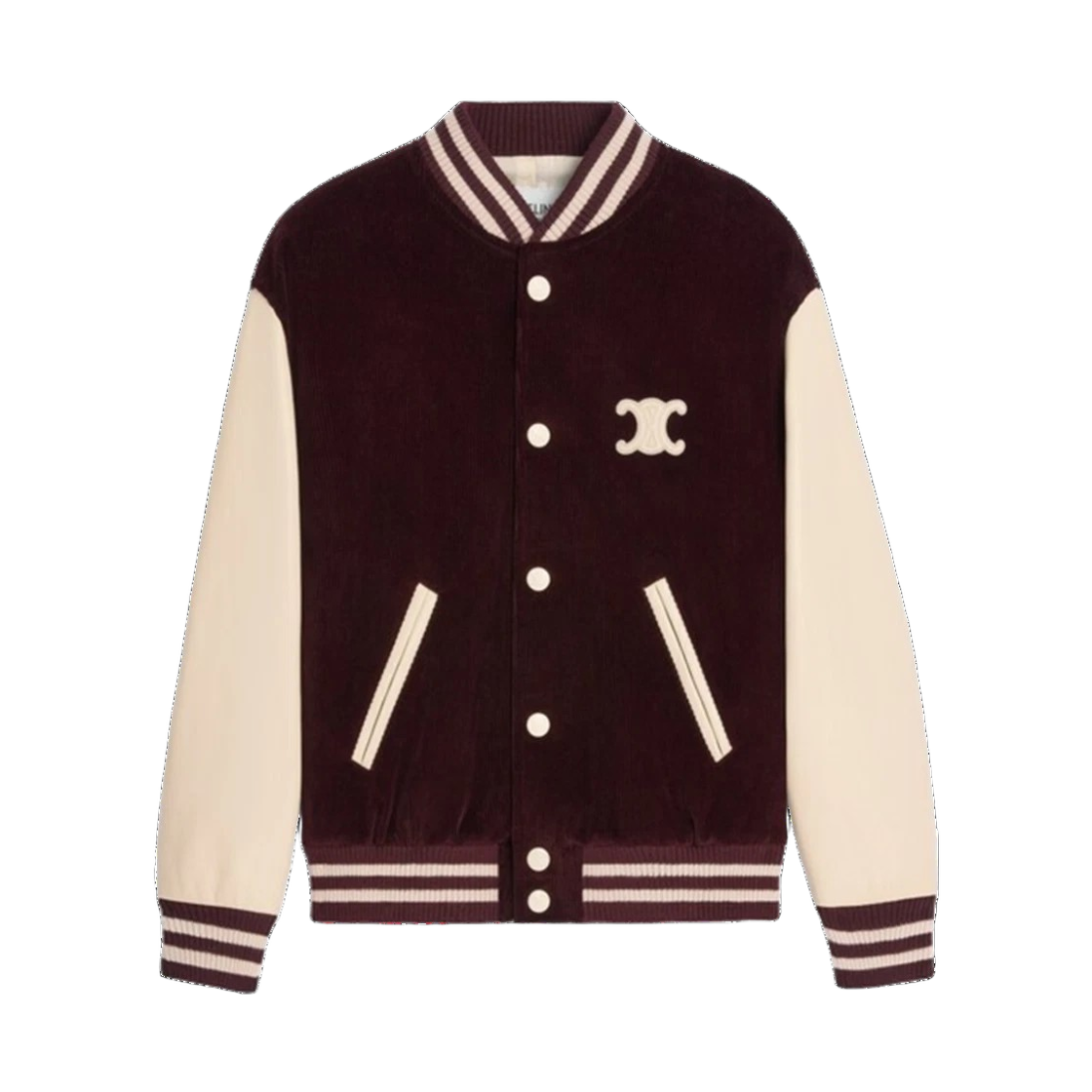 RV05I032D 28EZ 25S [15% 쿠폰] (W) Celine Triomphe Corduroy Loose Teddy Jacket Burgundy Ecru