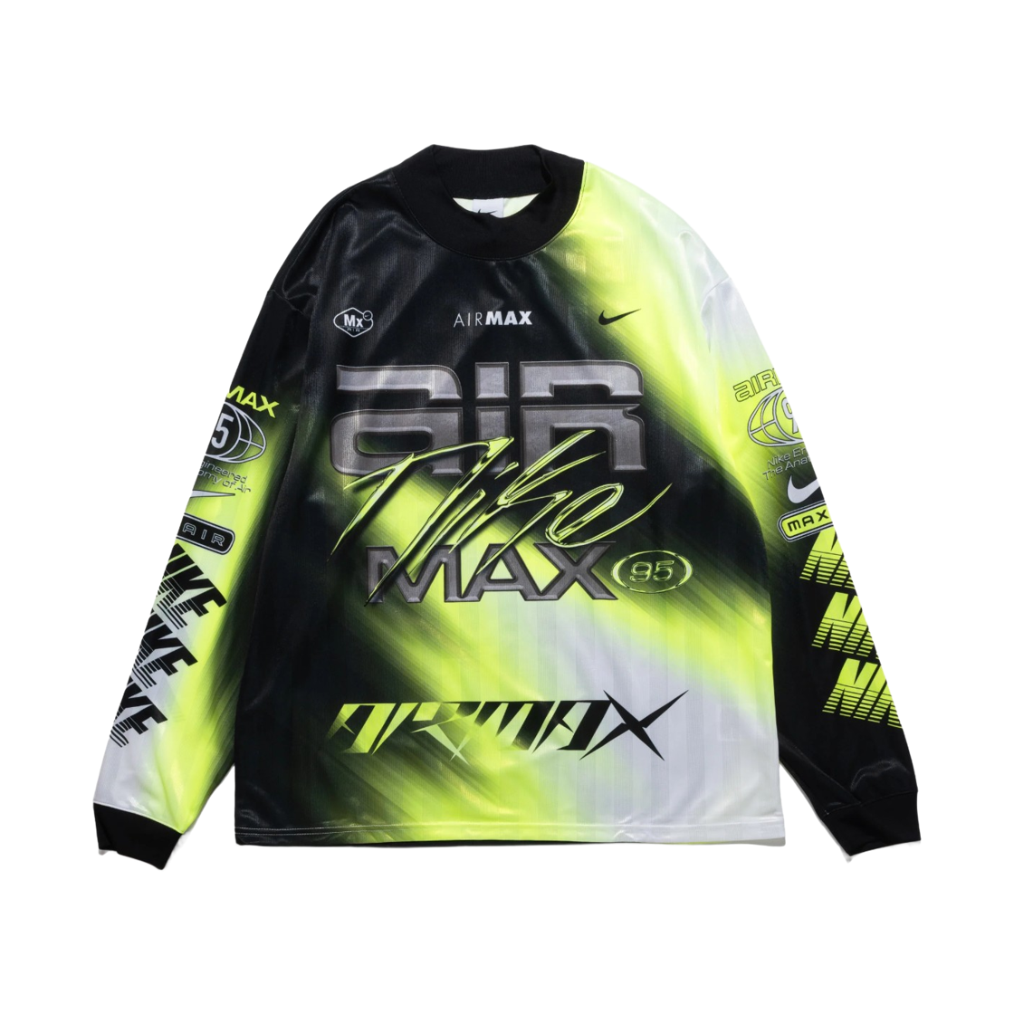 나이키 에어맥스 95 OG 컬쳐 오브 풋볼 드라이핏 롱슬리브 저지 볼트 블랙 (IQ1015-702)(Nike Air Max 95 OG Culture of Football Dri-Fit Long Sleeve Jersey Volt Black (IQ1015-702)) - 1