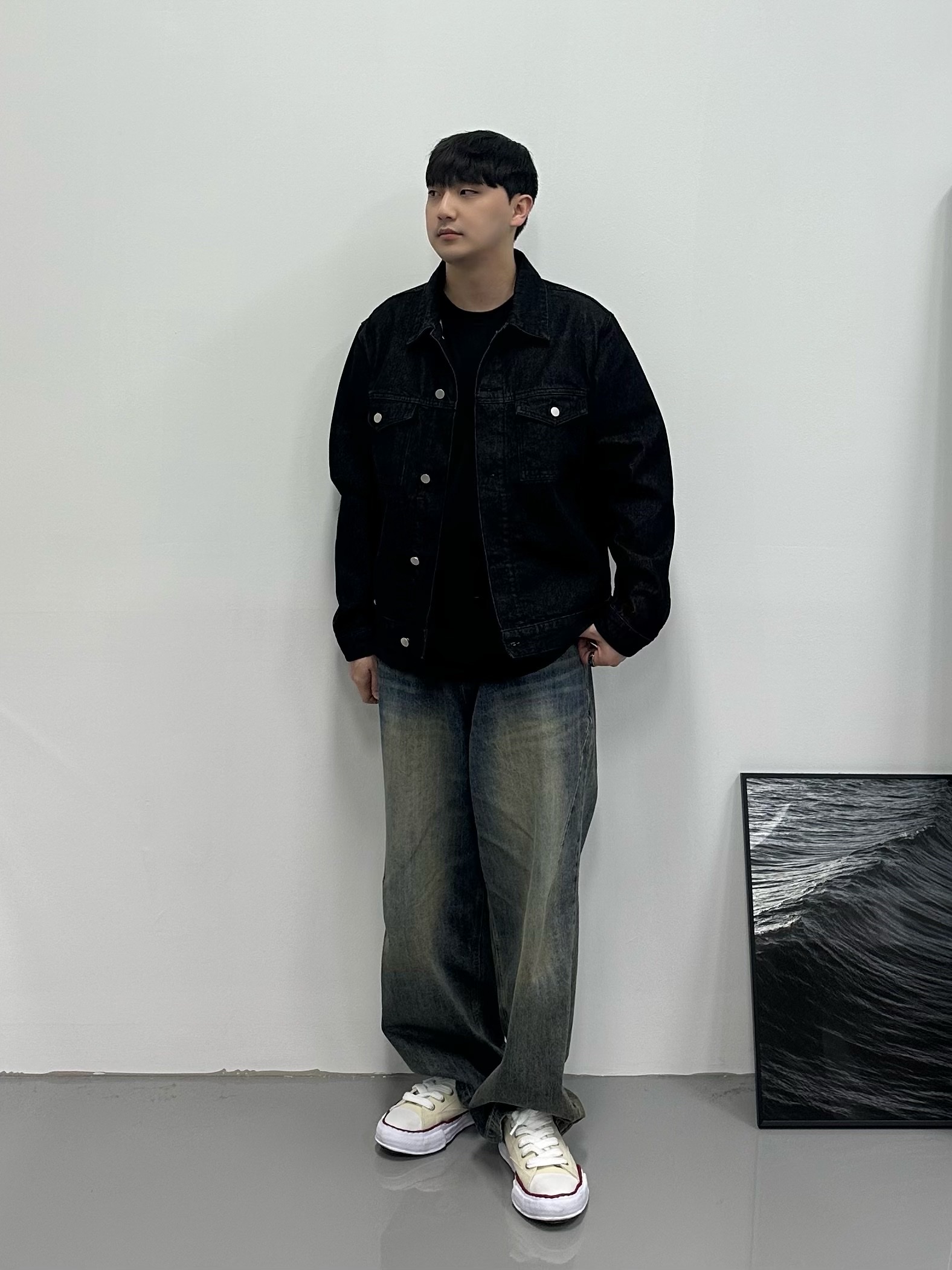 Maison Mihara Yasuhiro Peterson OG Sole Canvas Low-top Sneakers Natural 착용 스타일 - 1