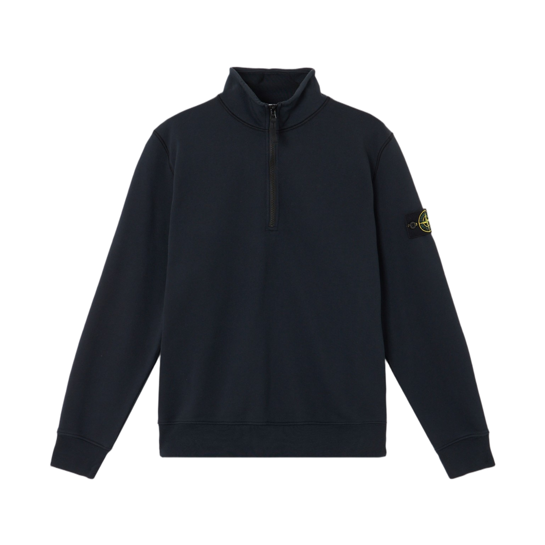 L1S1561000-70S0051-V0020 Stone Island 6100070 Organic Cotton Fleece Regular-Fit Half-Zip Sweatshirt Navy Blue - 26SS