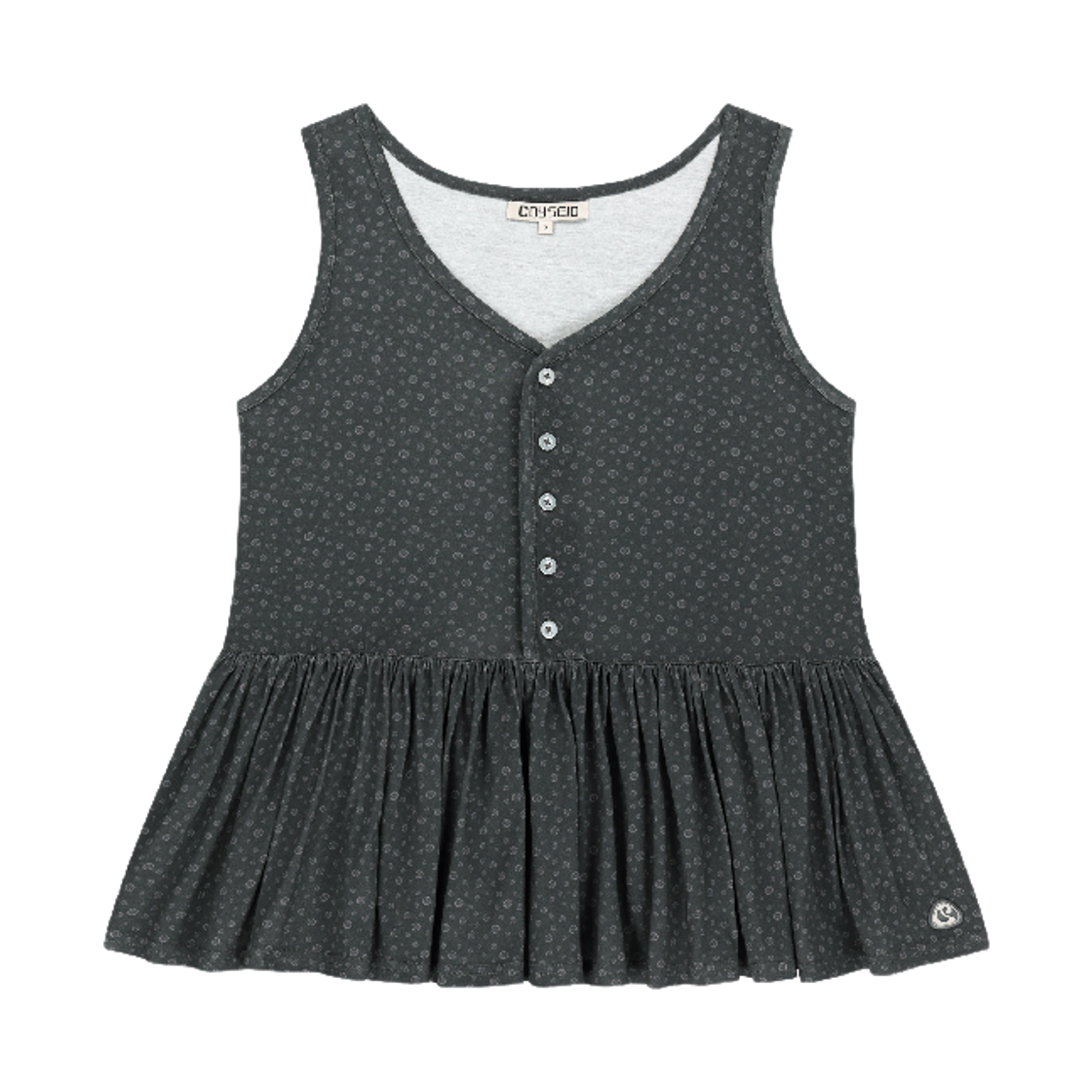 코이세이오 두두 러플 슬리브리스 차콜