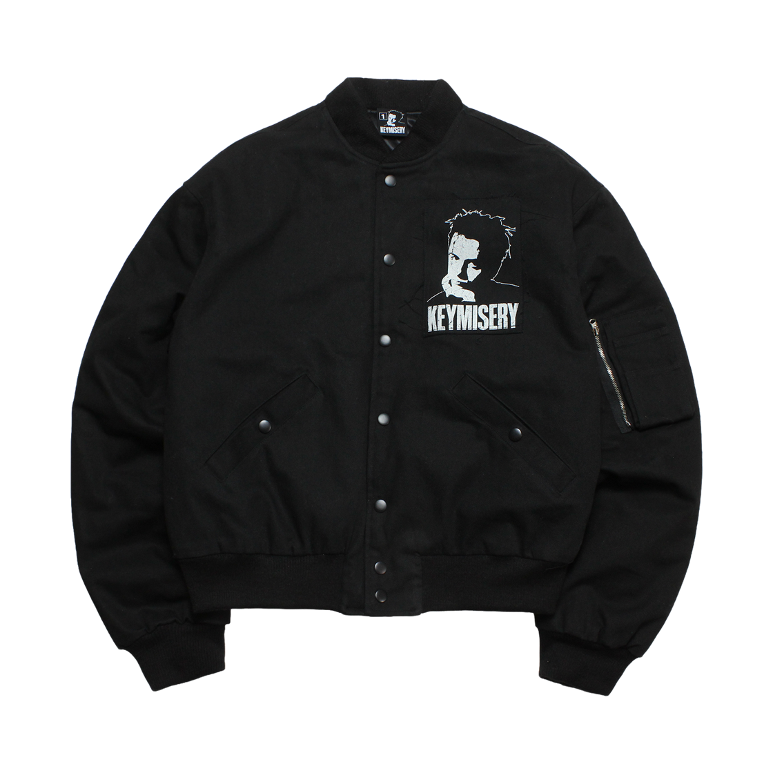 키미저리 크롭 패치 MA-1 자켓 블랙(Keymisery Cropped Patch MA-1 Jacket Black)
