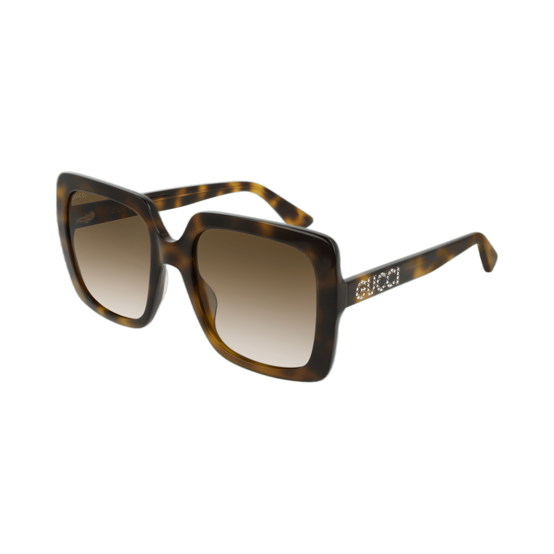 GG0418S-003 Gucci Square Frame Sunglasses Havana Brown