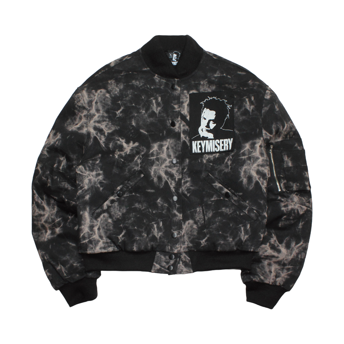 KM25AWJK04-KHI_copy Keymisery Cropped Patch MA-1 Jacket (Tiedye)