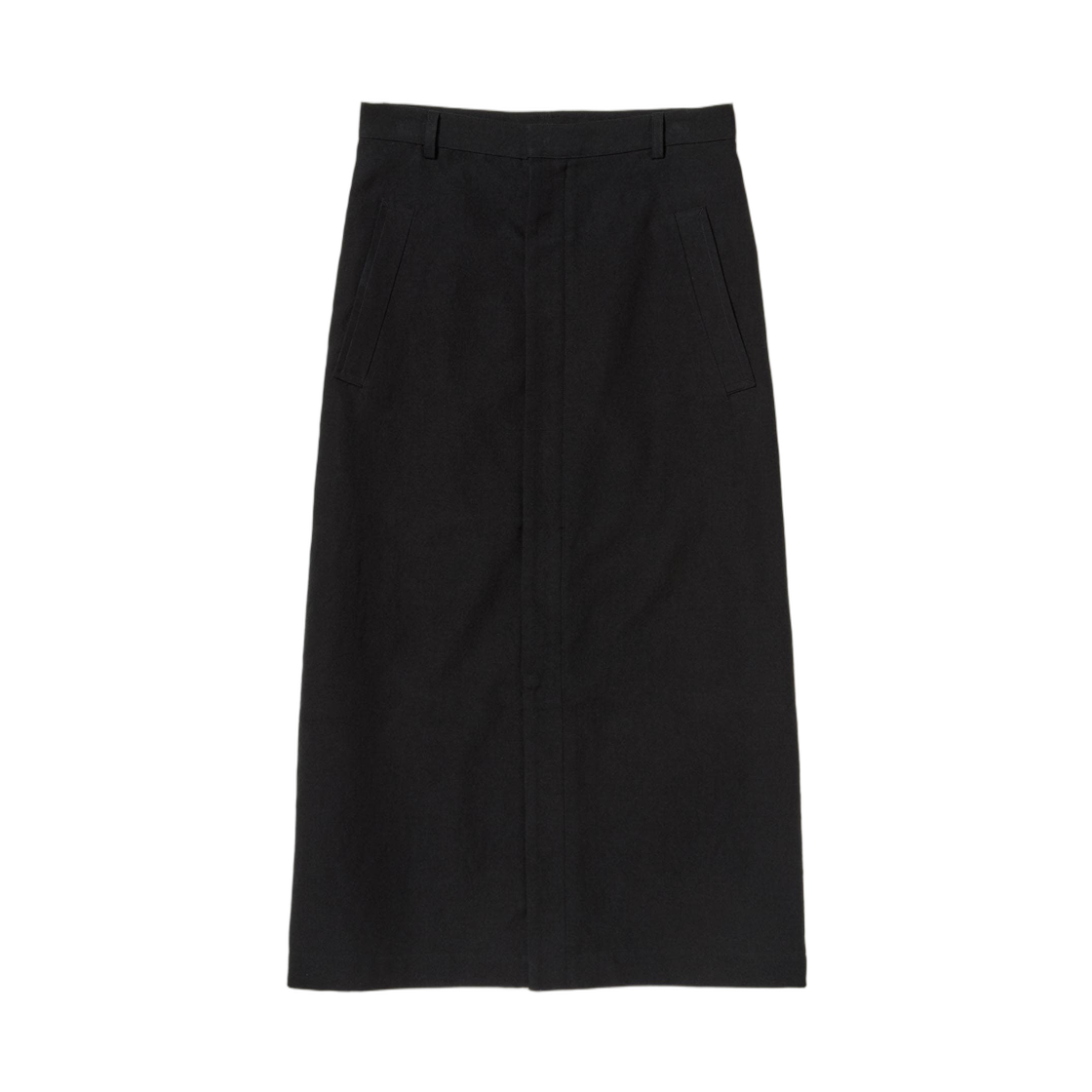 A26SS06WO (W) Auralee Wool Cotton Linen OX Skirt Black - 26SS