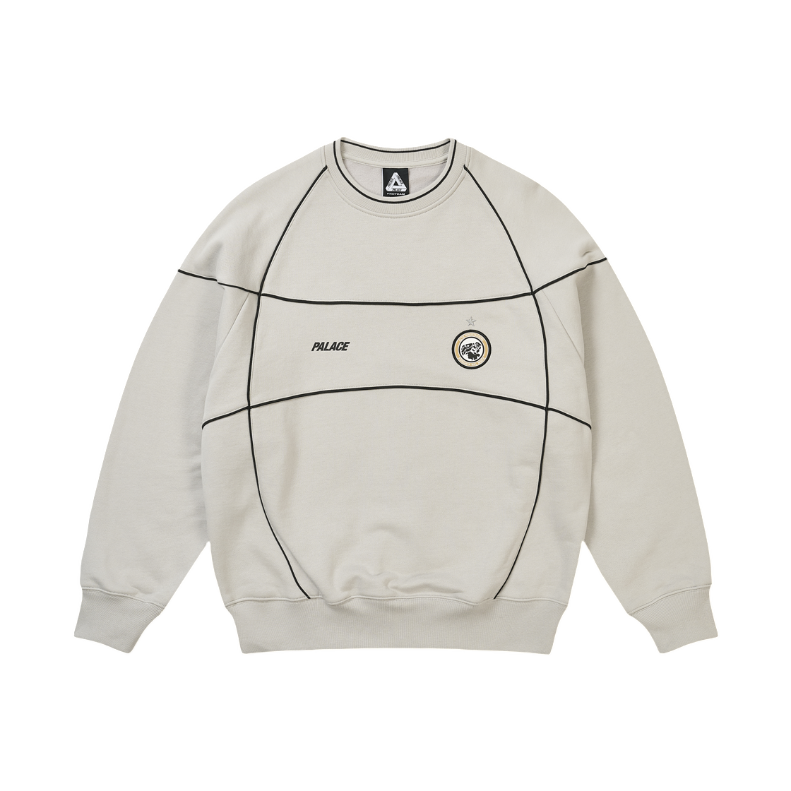 - Palace Pro Team Piped Crew Concrete Grey - 26SS