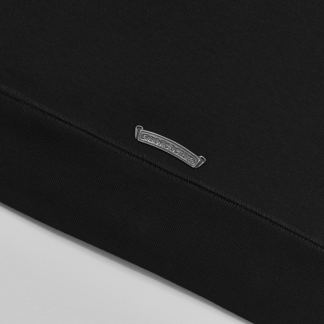 크롬하츠 크로스 레더 패치 플리스 집업 후드 블랙(Chrome Hearts Cross Leather Patch Fleece Zip-Up Hoodie Black) - 4